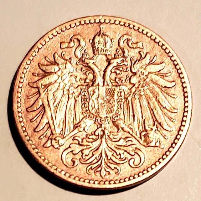 1899 AUSTRIA 2 HELLER COIN, Bronze, KM #2801