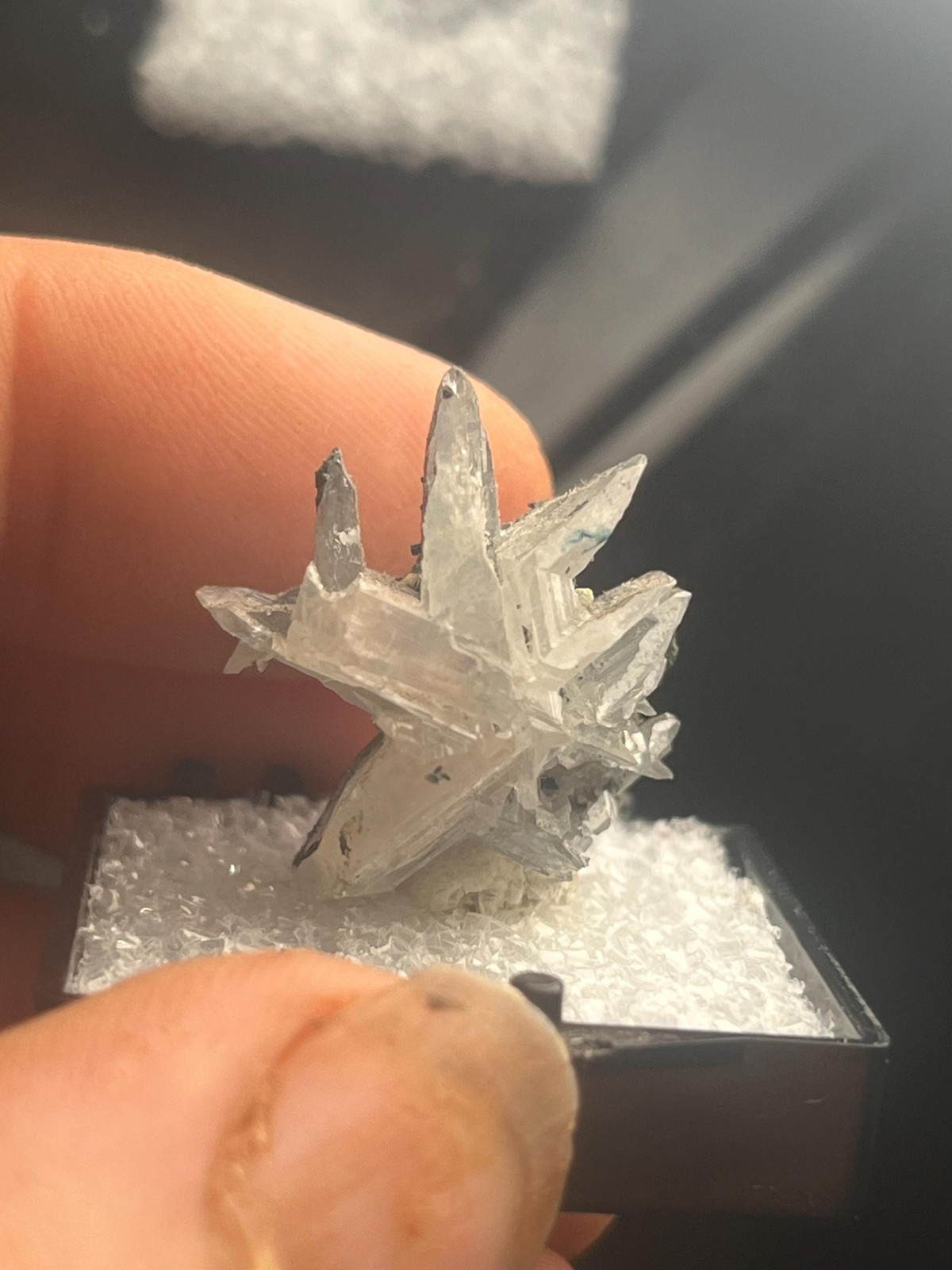 Cerussite Thumbnail mineral specimen from Tsumeb, Namibia.