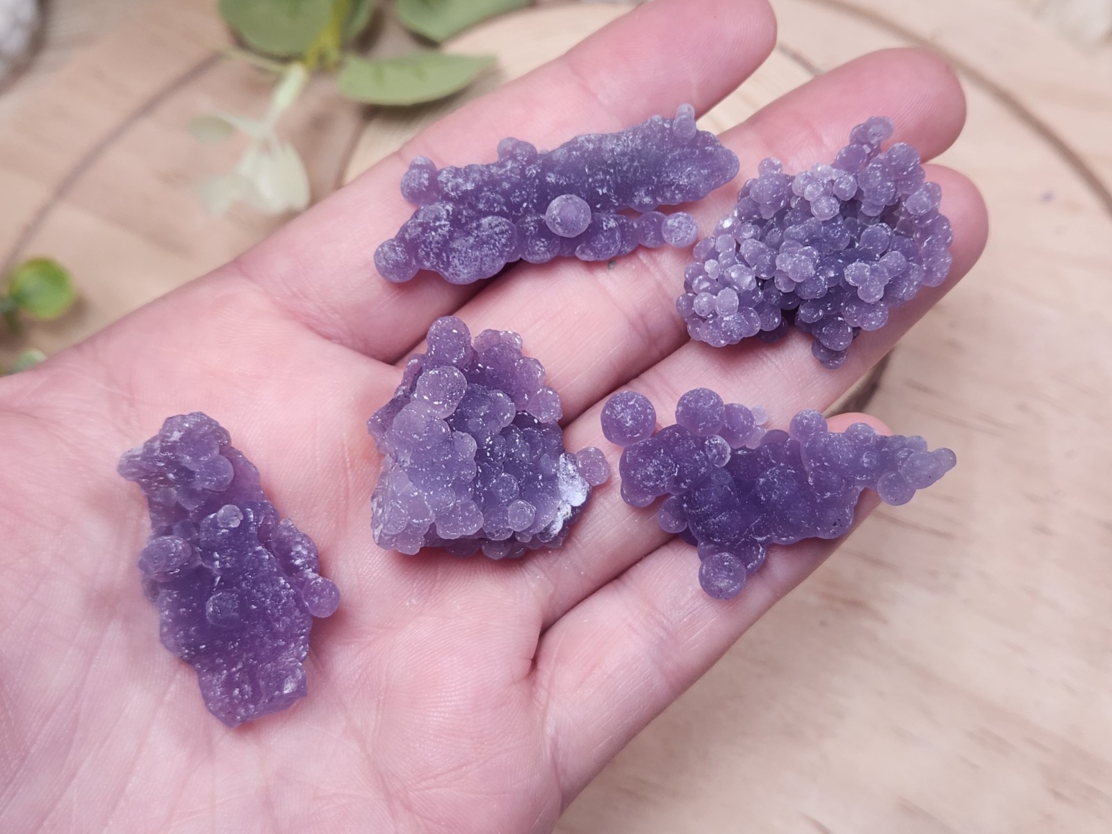 38g Grape Agate Lot West Sulawesi Indonesia Large Botryoidal Grapes 5 Pieces #EL