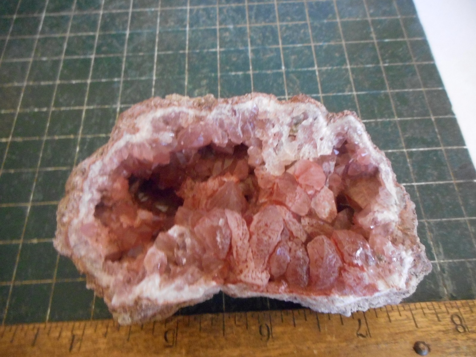 Rare Rose Quartz Crystal Cluster Geode. Pink Stone Specimen Brazil RQ55
