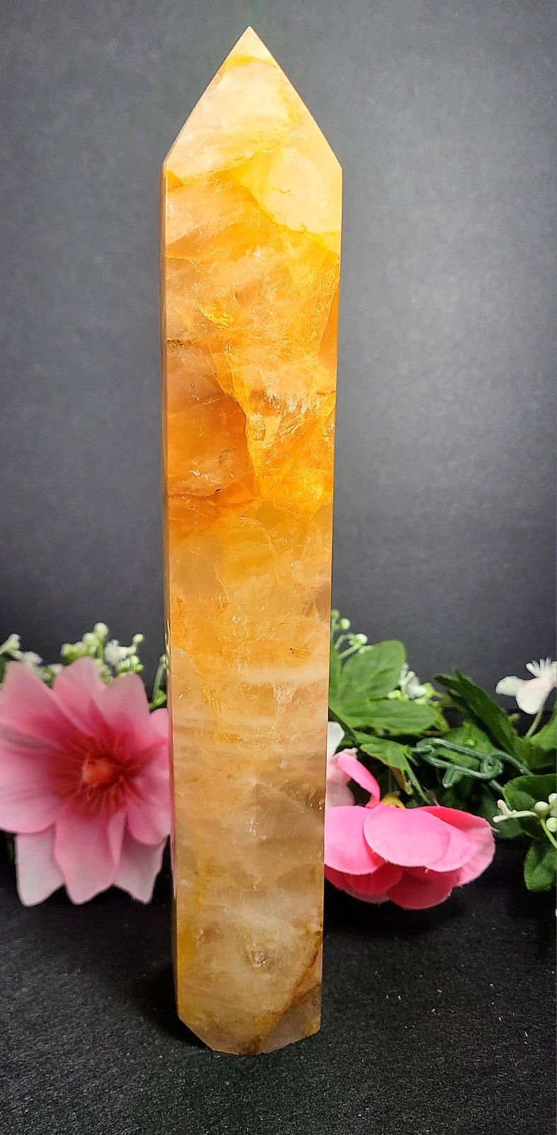 XXX Large 10″ 958g 2.2lb A+ Golden Healer Quartz Tower Generator Wealth Crystal