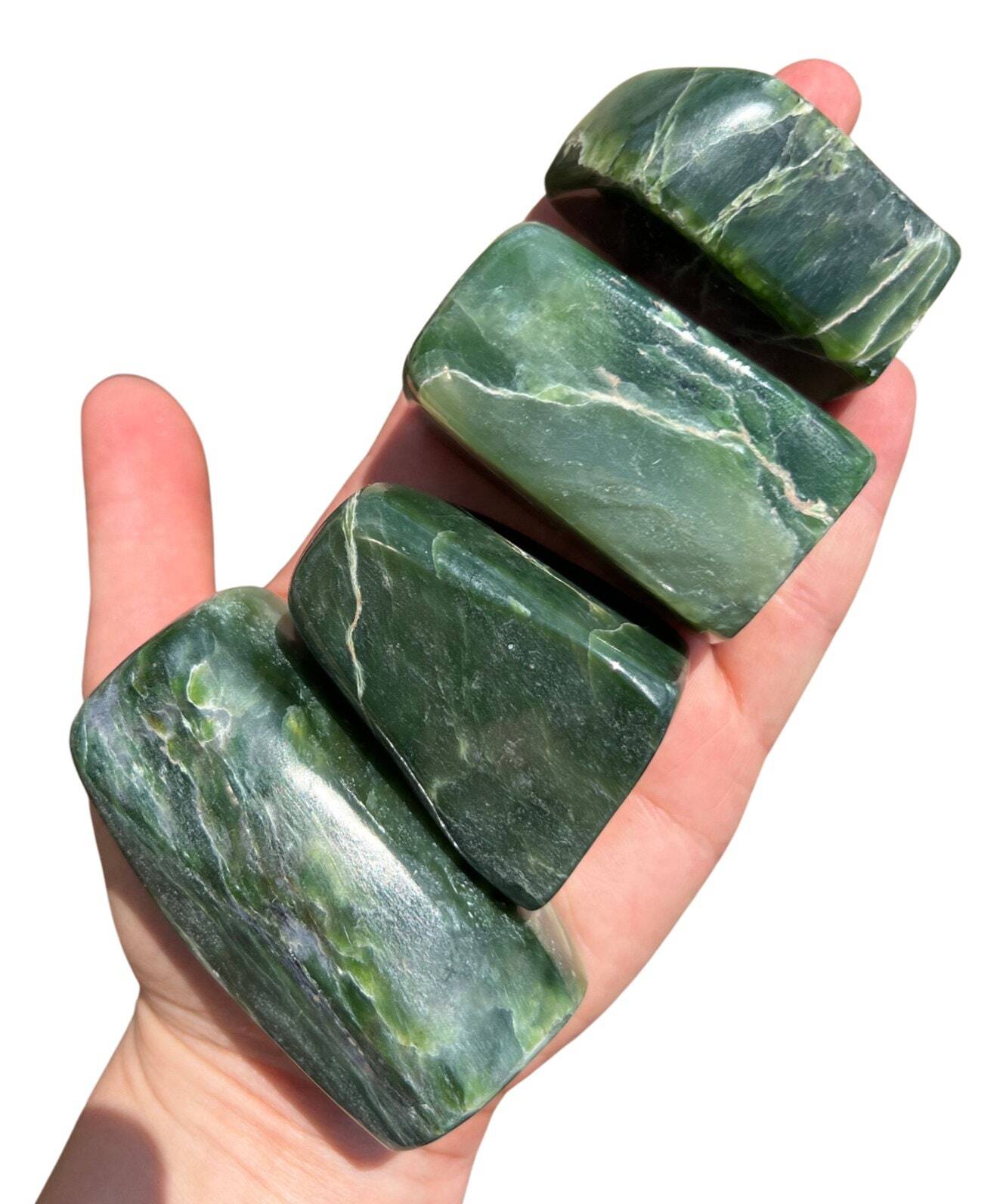 Nephrite Jade Freeform, Natural Nephrite Jade Stone from Siberia