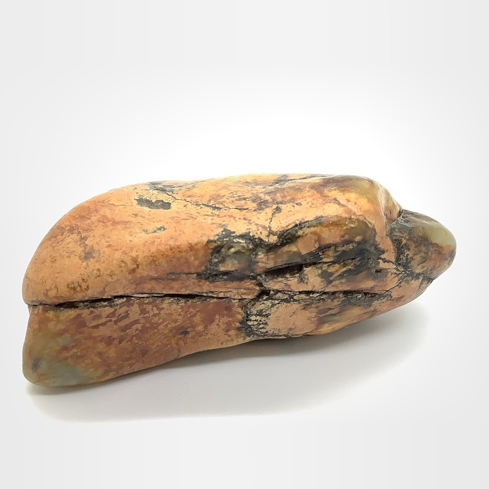 Siberian Jade Cobble White Brown Orange Nephrite Jade Vitim River Siberia 207g