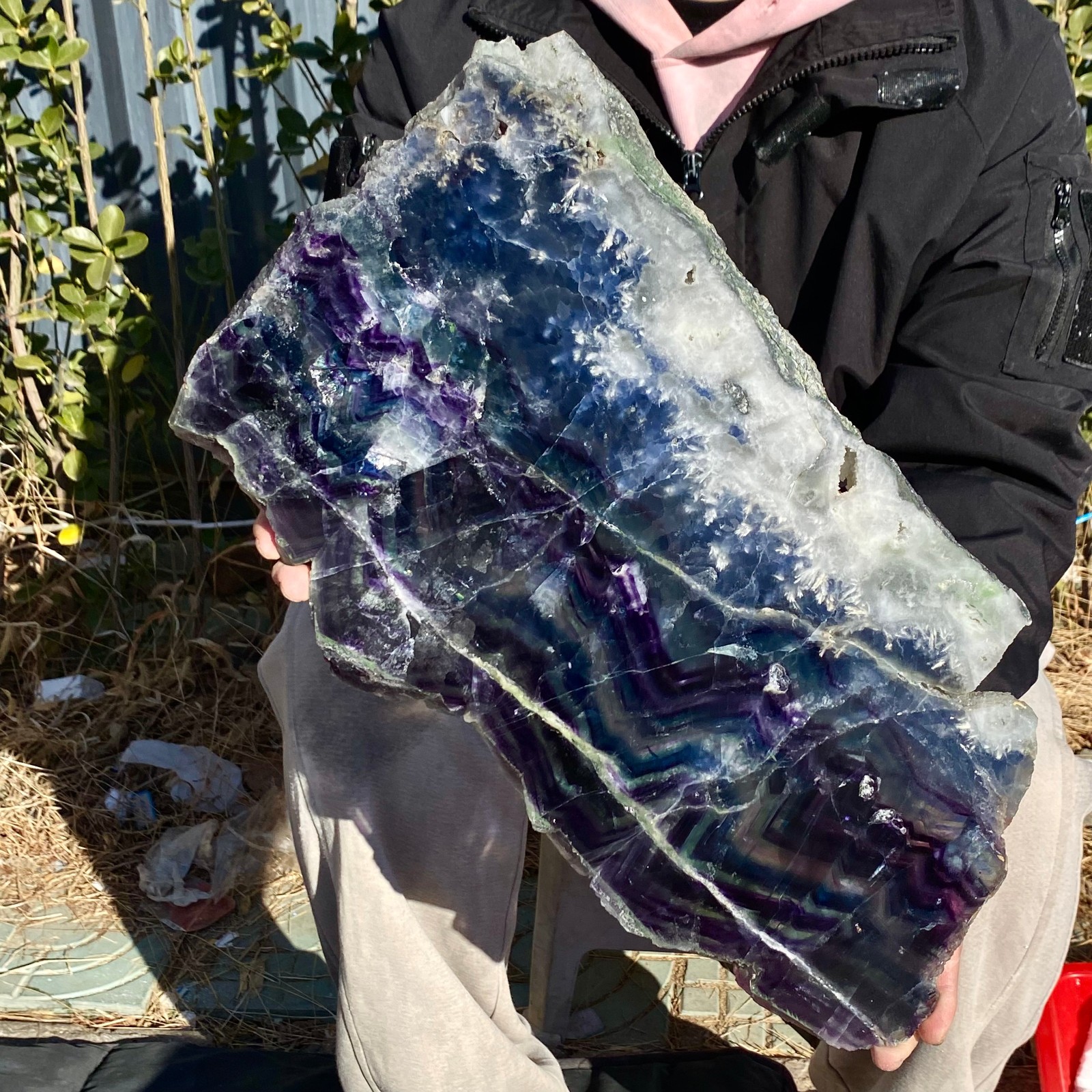 10.8LB Natural beautiful Rainbow Fluorite Crystal flake original stone specimen