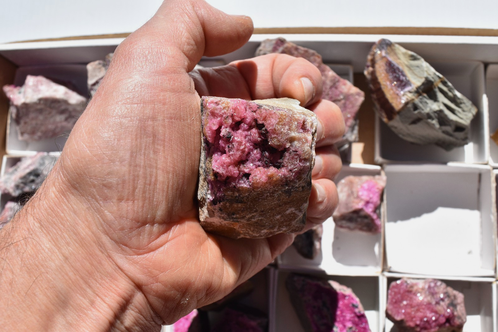 WHOLESALE Cobaltoan Calcite from Congo 3 kg 35 pieces # 5761