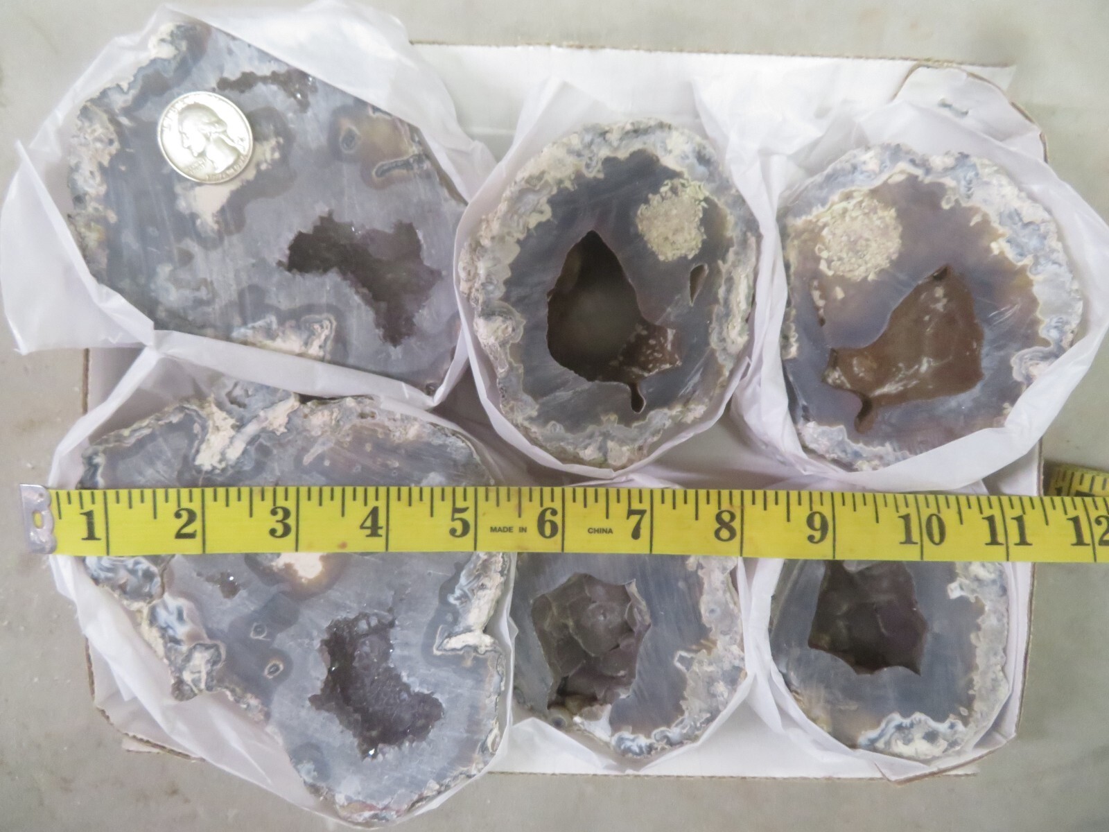 3 Pairs Fluorescent Cut NOT Polished Geodes Chihuahua Mexico