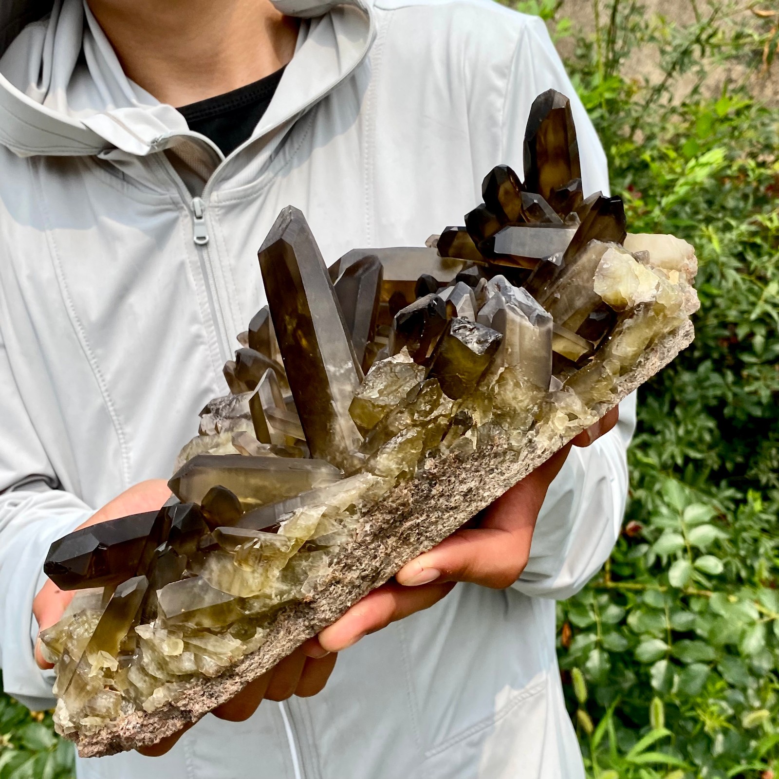 10.5LB New Black Phantom Quartz Crystal Cluster Mineral Specimen Spiritual The