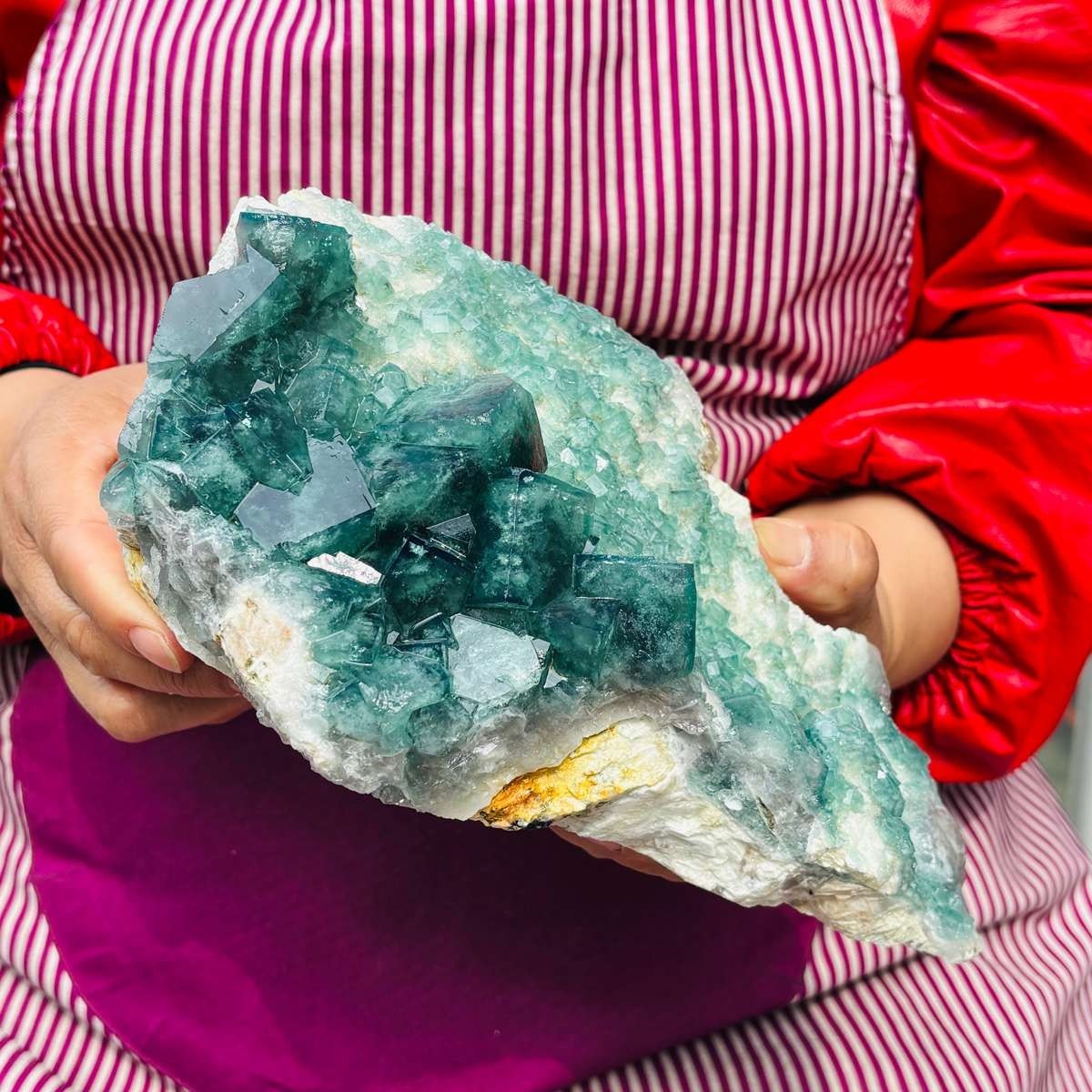 5.25 LB Large Natural Green Fluorite Crystal Cluster Healing Specimen 4156