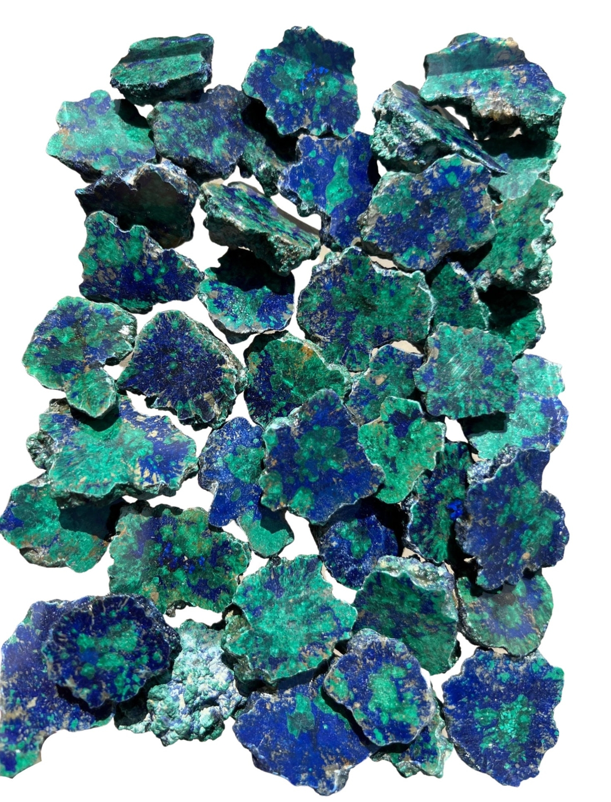 Azurite Malachite Slice Grade AAA Natural Azurite Poteryaevskoe Mine, Siberia