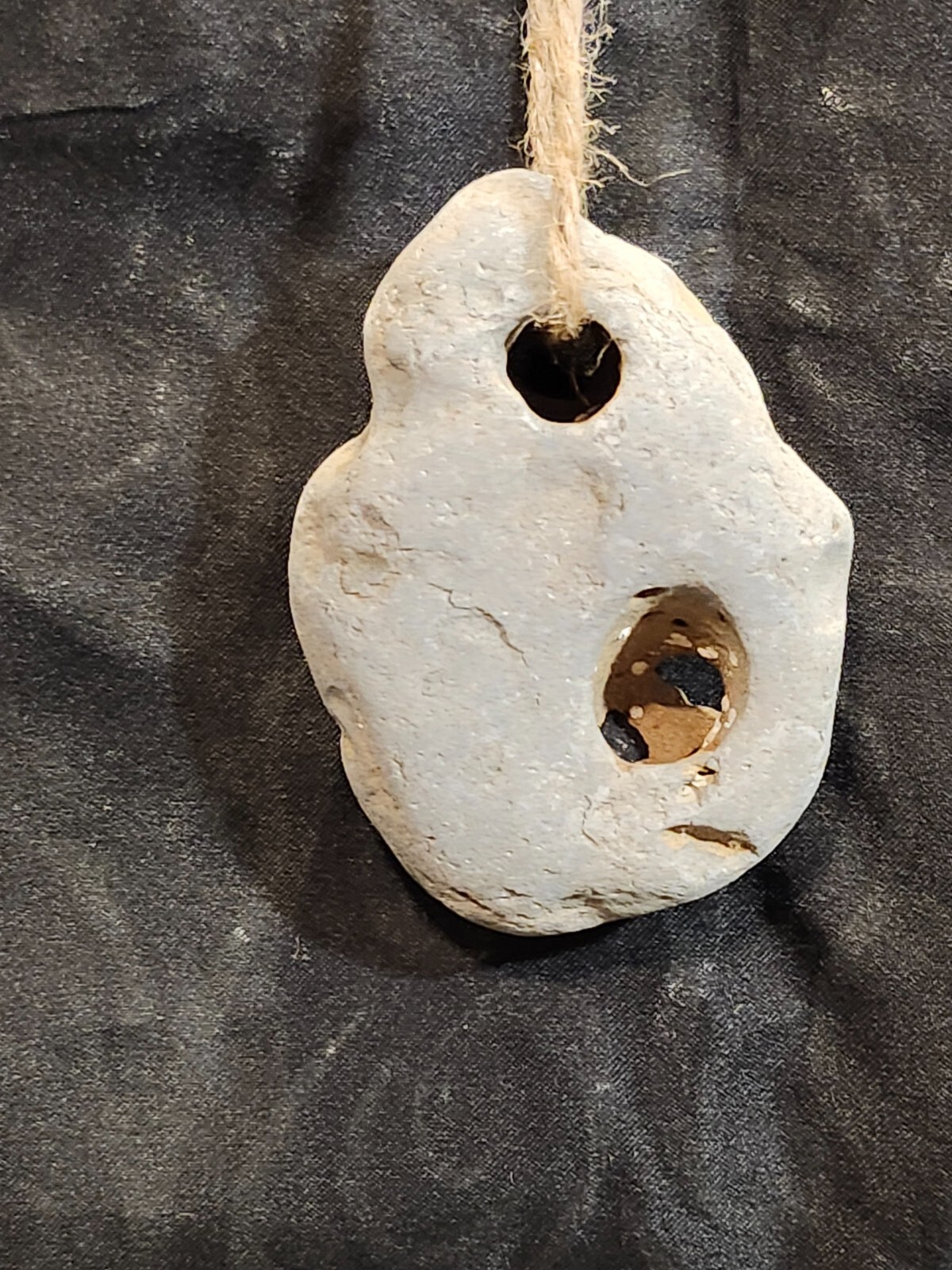 Hag Stone Fairy Odin Hex Witch Adder Wishing Rock w/Holes Wicca Protection (H18)