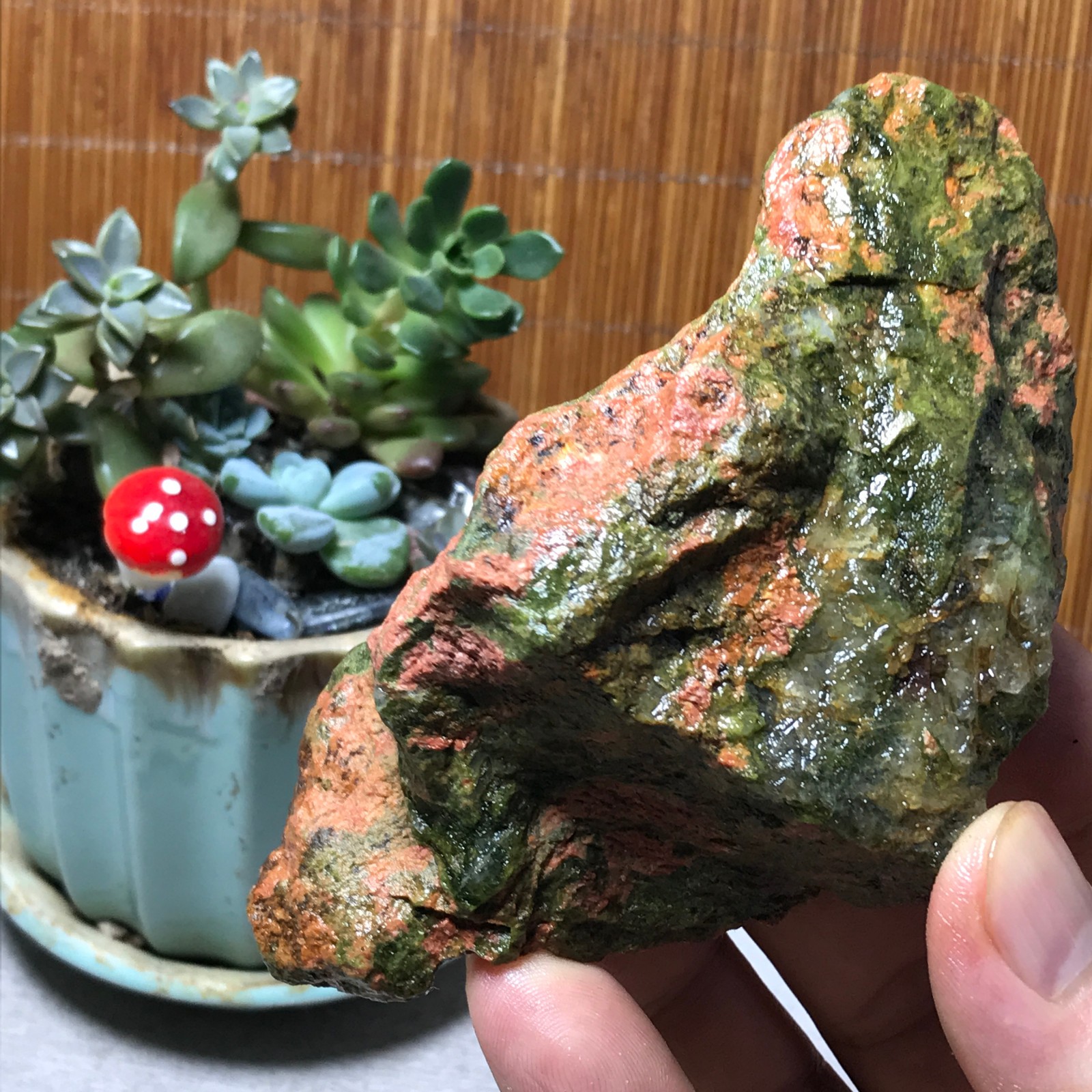 228g Natural Unakite Crystal gemstone Rough Mineral Specimen healing A6354