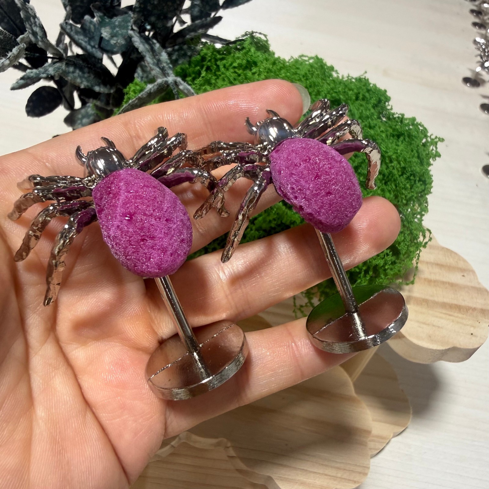 2″ Natural Mixing hand carved Spider Quartz Crystal heal Gift random 10pc