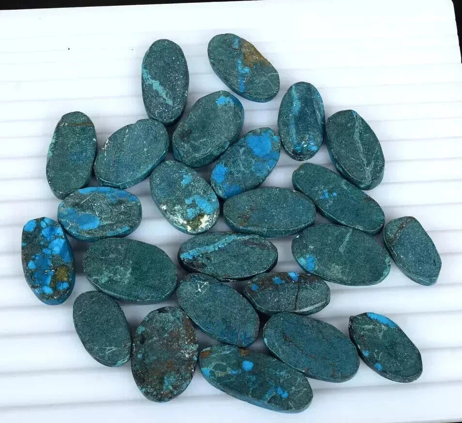 500 CT Natural Spiderweb Turquoise Oval Blue Untreated Arizona Gemstone Lot