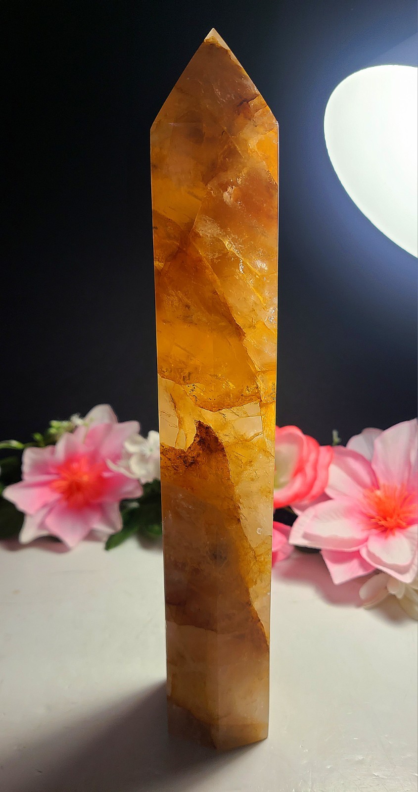 XXX Large 10″ 958g 2.2lb A+ Golden Healer Quartz Tower Generator Wealth Crystal