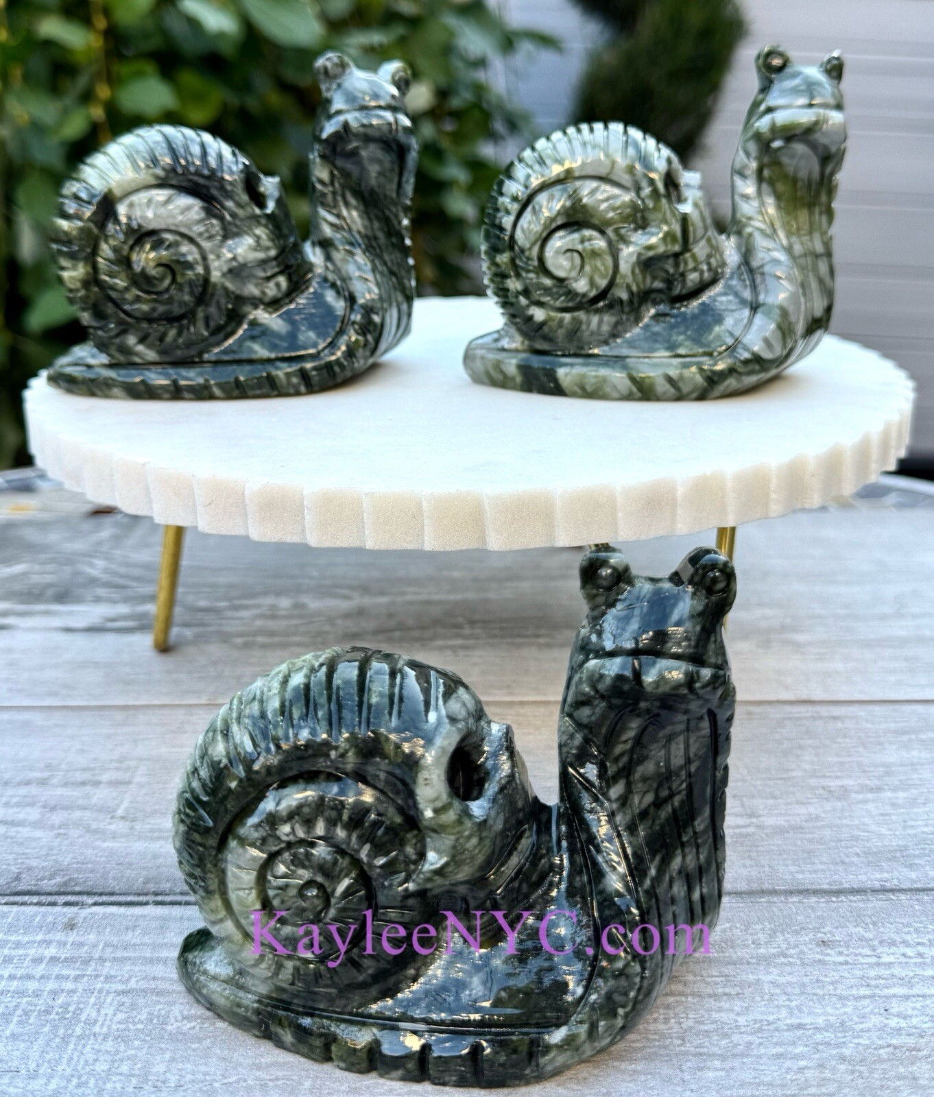 Wholesale Lot 3 Pcs Natural Nephrite Jade Snails Crystal Energy