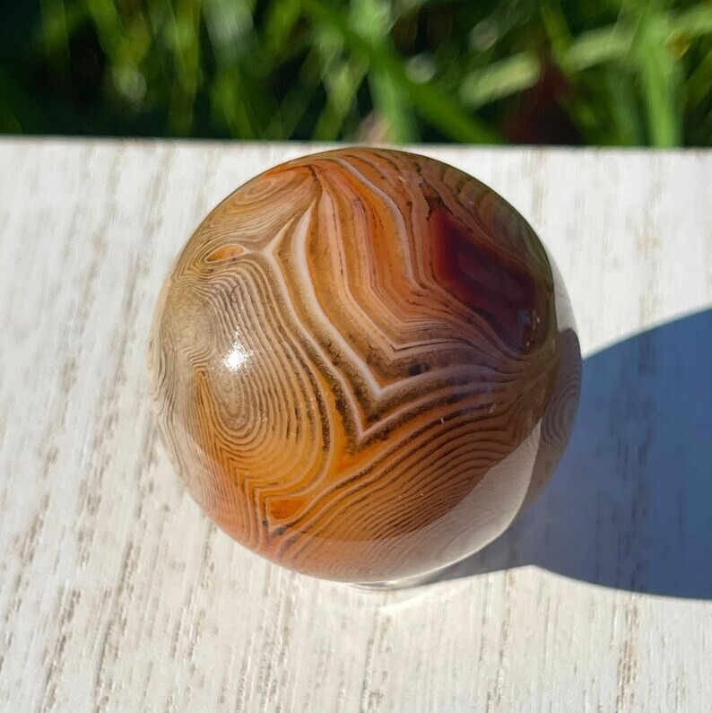 Sardonyx Sphere • Small Natural Crystal Ball Unique Stone Orb • Crystal Grids