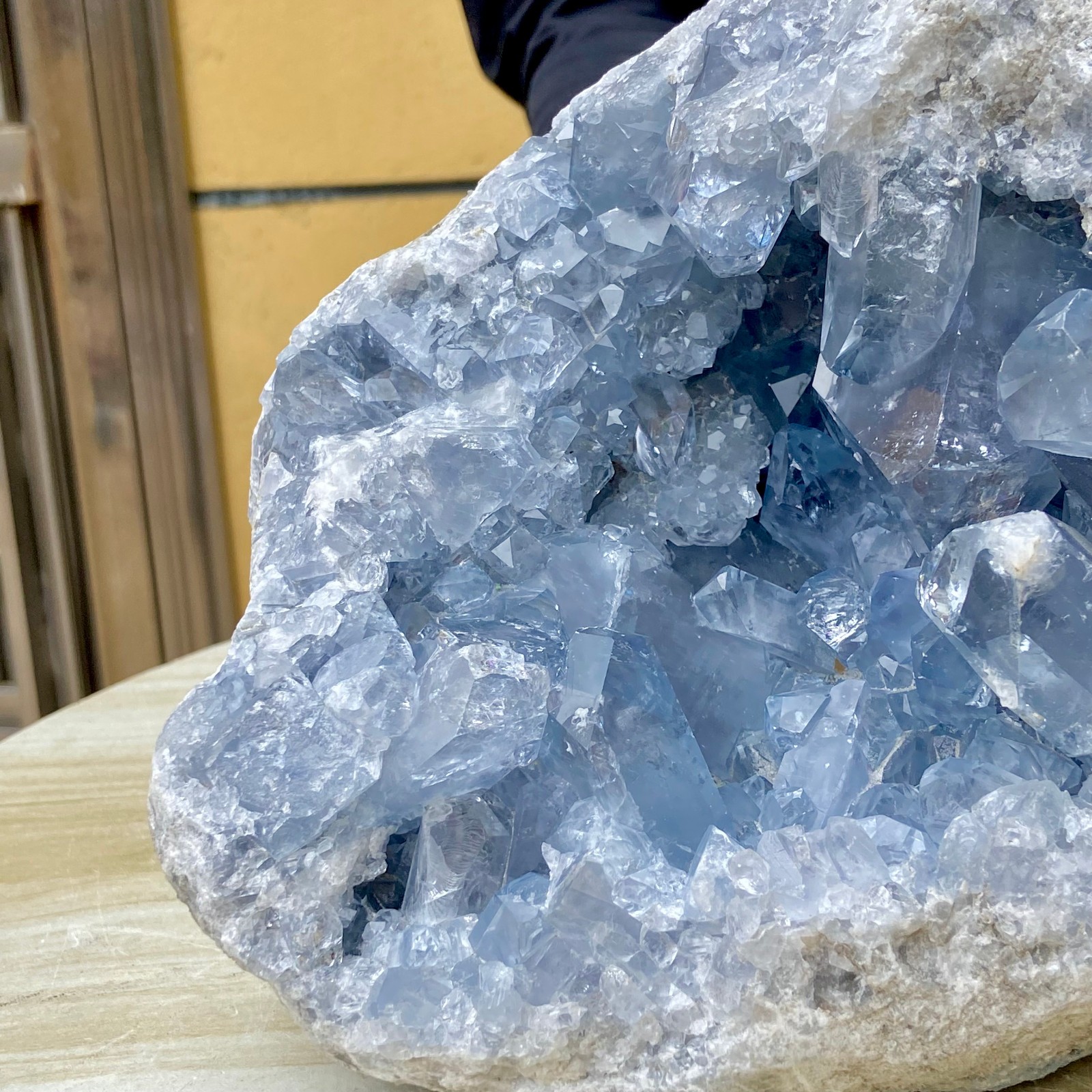 15.43LB Natural Beautiful Blue Celestite Crystal Geode Cave Mineral Specimen