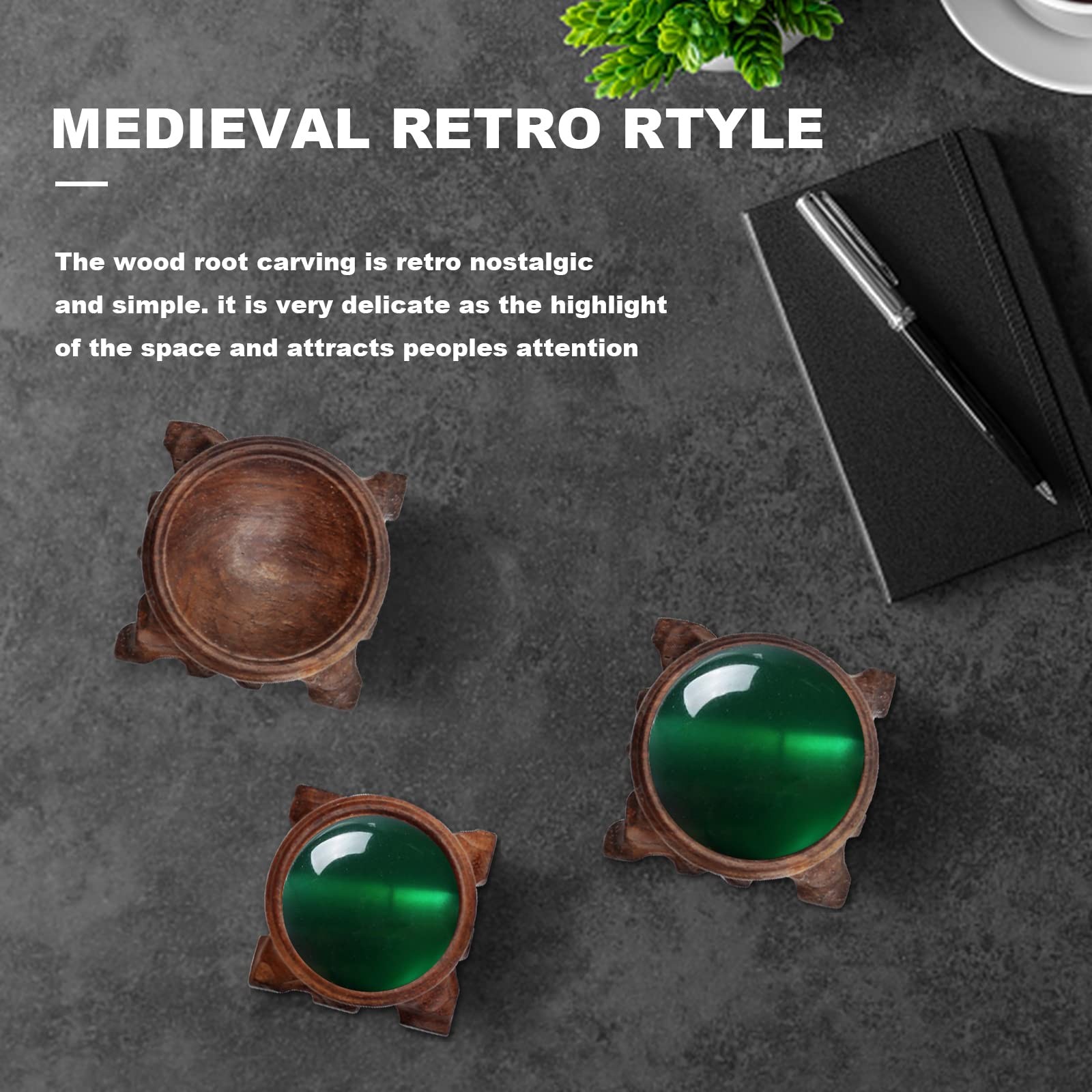 4 PCS Wooden Stand For Crystal Sphere Quartz Ball Orb Decorative Holder