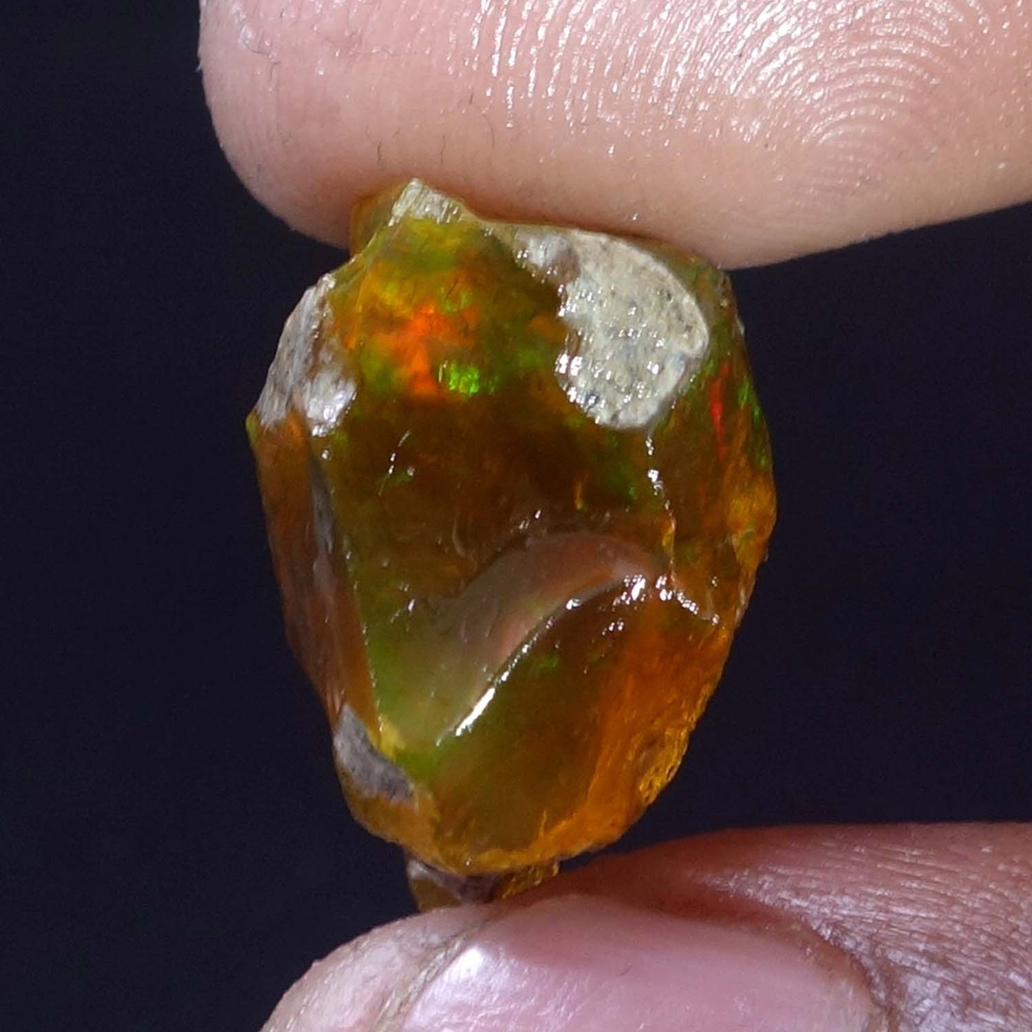Natural Ethiopian Loose Rough Raw Opal Gemstone Multi Fire Oil Rough 16.00 Carat