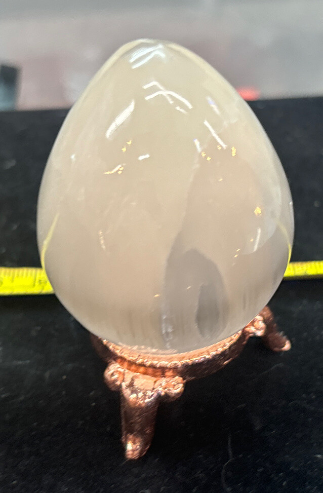 Selenite Polished 3″ Egg with Stand