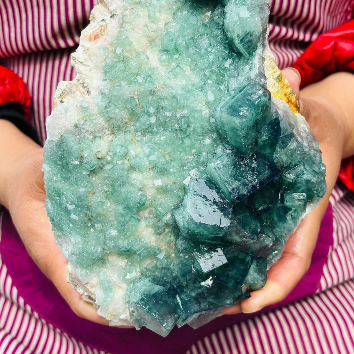 5.25 LB Large Natural Green Fluorite Crystal Cluster Healing Specimen 4156