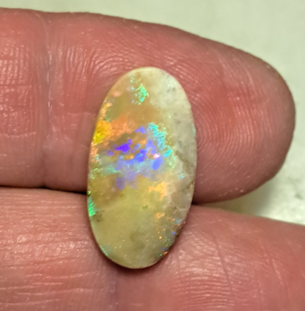 Large Multicolor Andamooka Hard Matrix Double Sided Carbonized Polished Colorful