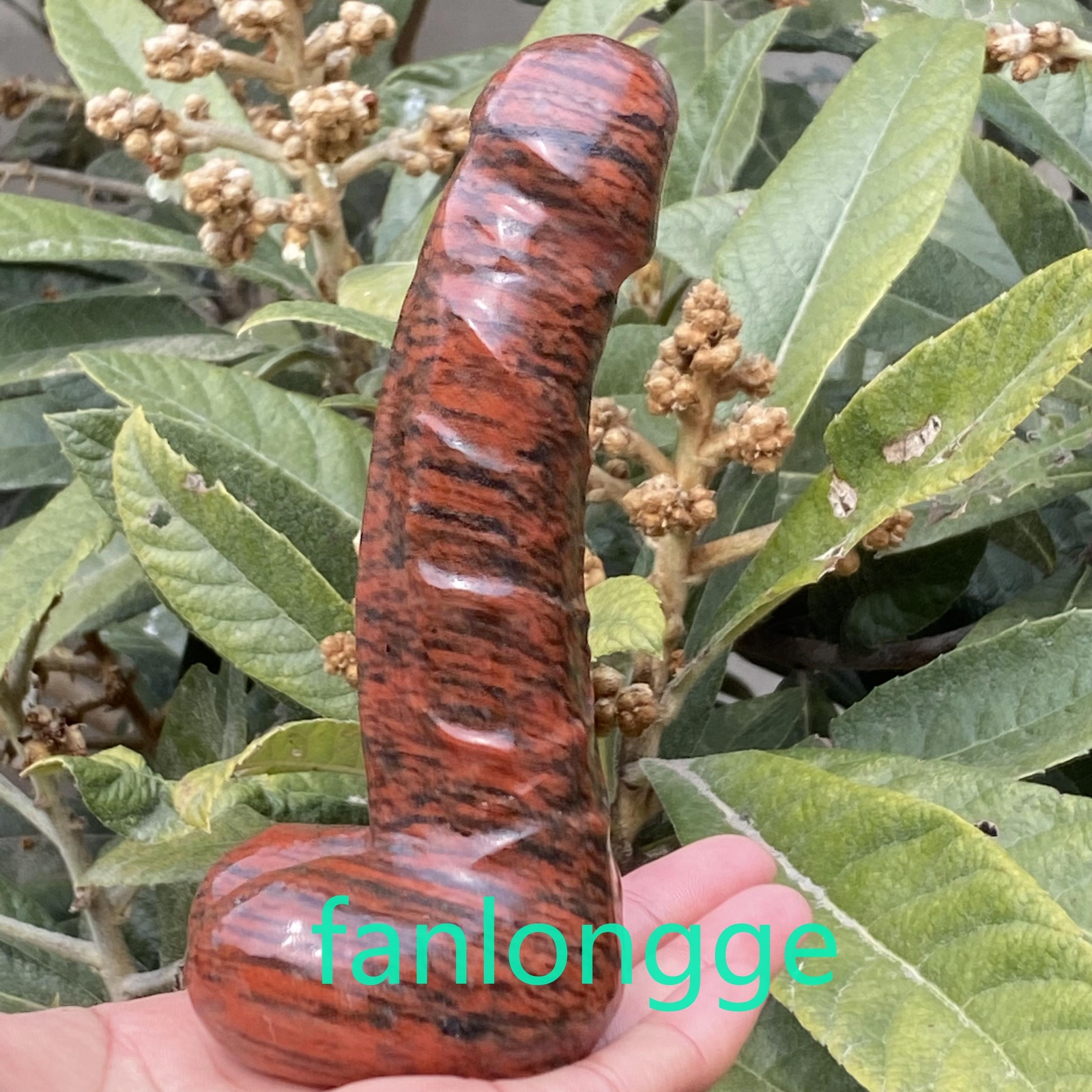 6in Wholesale Natural Sesame red male penis Quartz Crystal Carved Figurines 1pc
