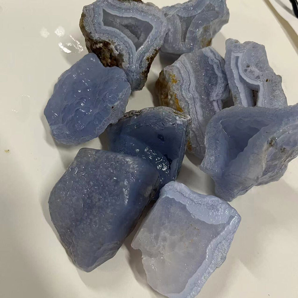 100g Raw Blue Lace Agate Stone – Rough Blue Lace Agate Healing Crystal Stone*