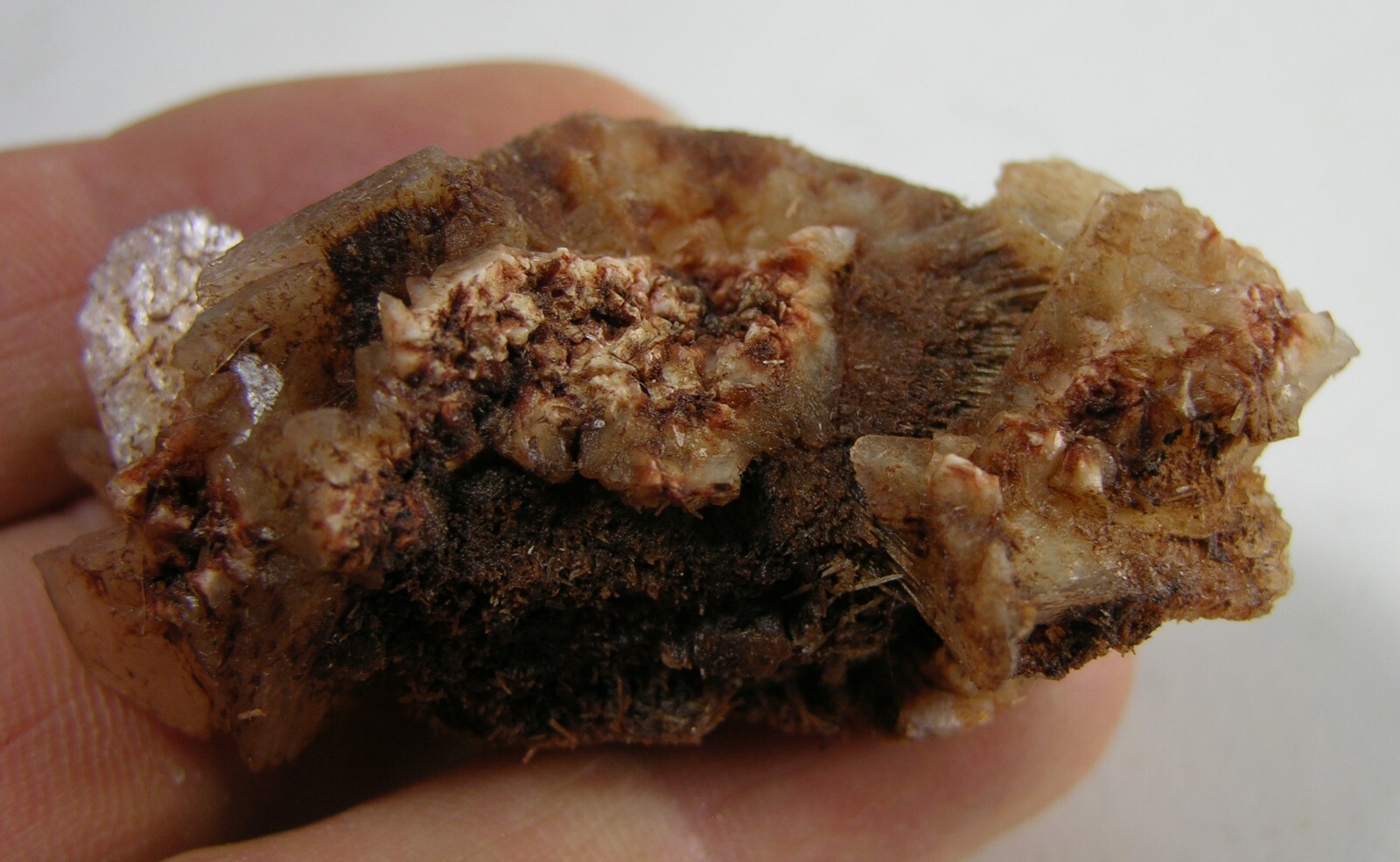 #0 India 2 1/8 in Brown Thomsonite Crystal With Stilbite Specimen 55.00mm