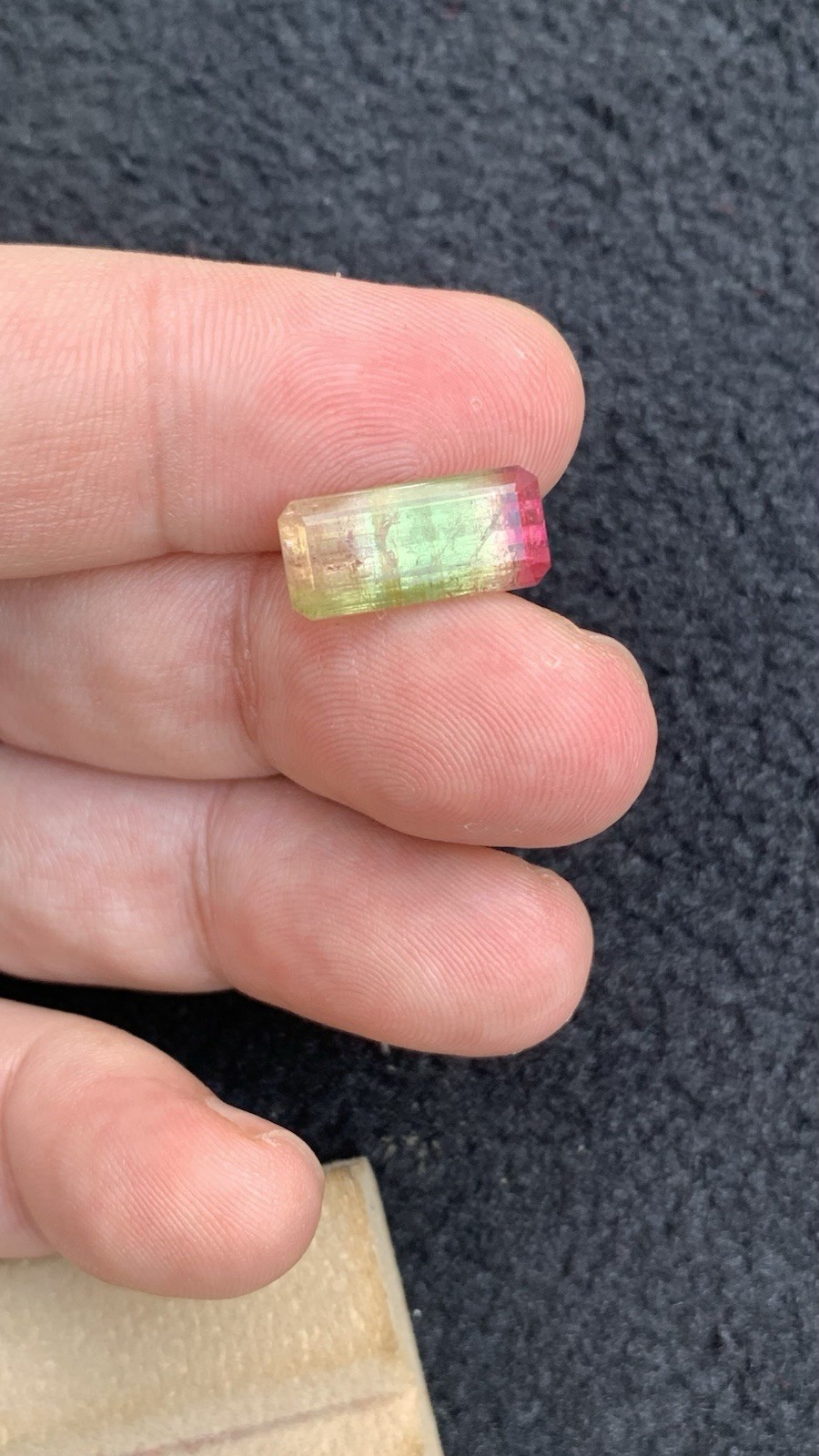 6.30ct natural pink green & peach tri colors faceted watermelon tourmaline 16.1m