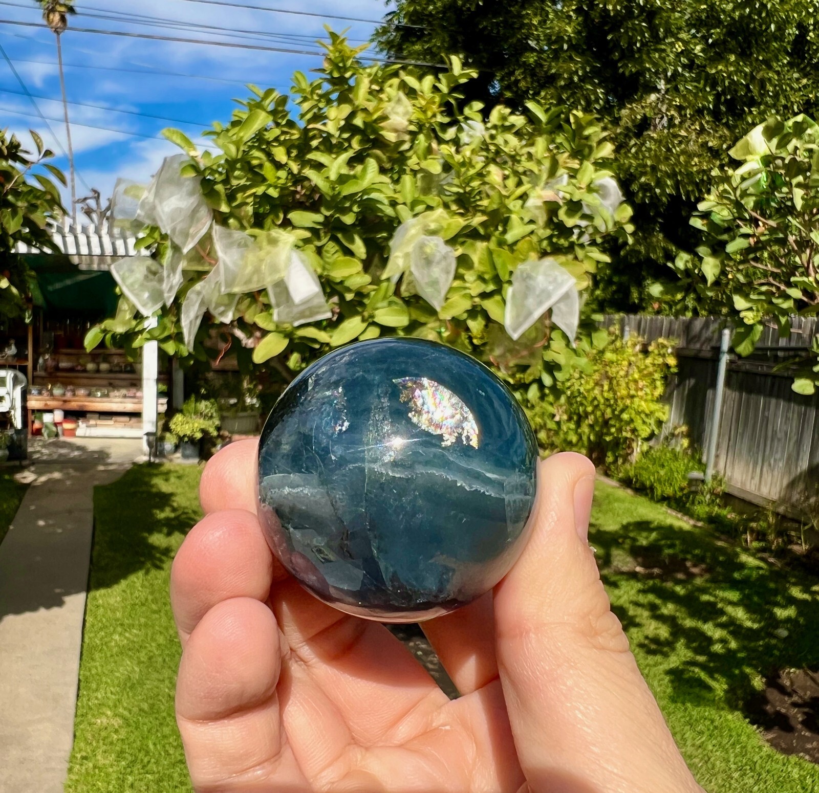 Deep Blue Fluorite 40mm Sphere/Ball