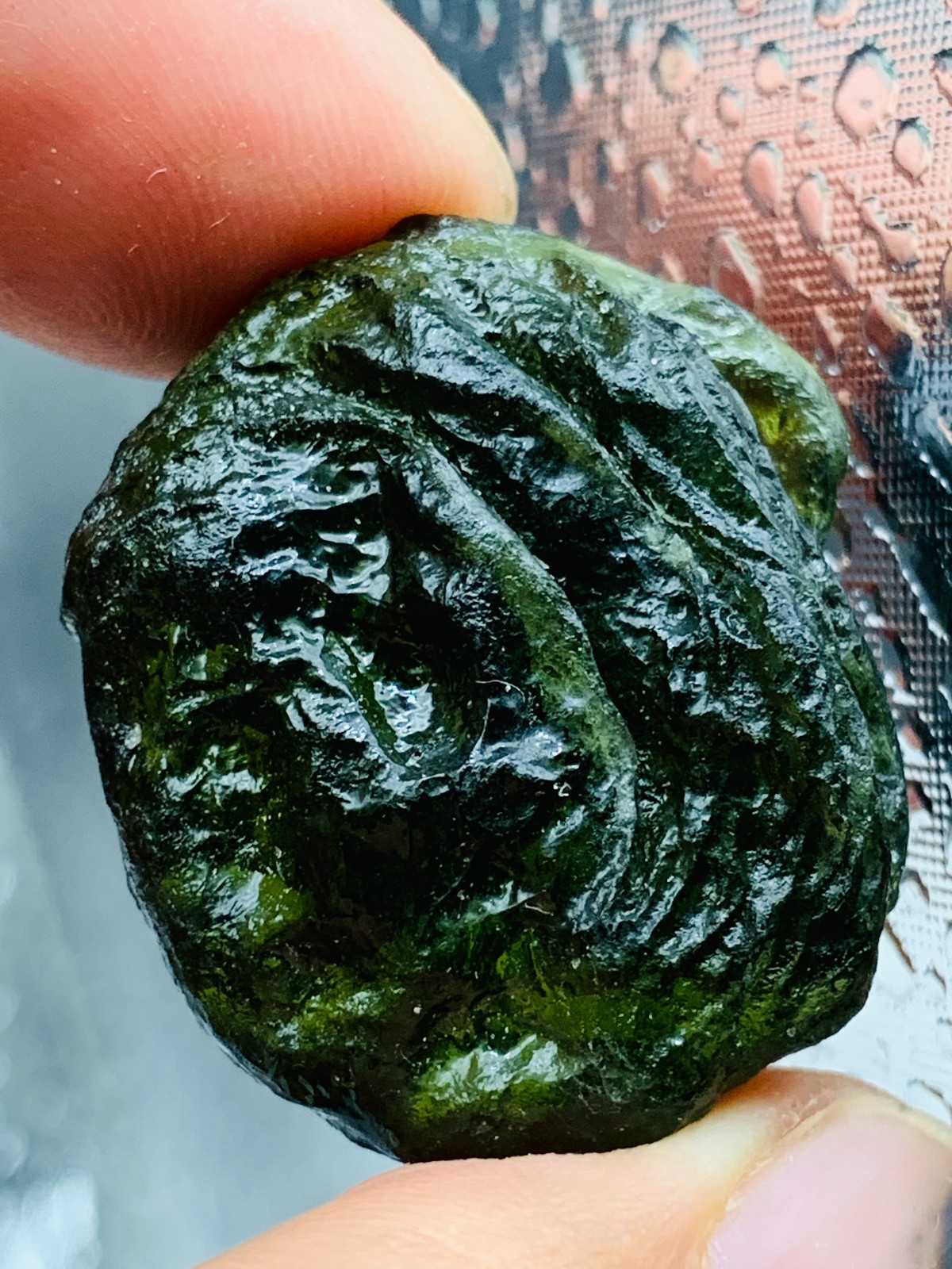 TOP Moldavite Raw Moldavite Crystal from Czech Republic PICcertificate 68CT