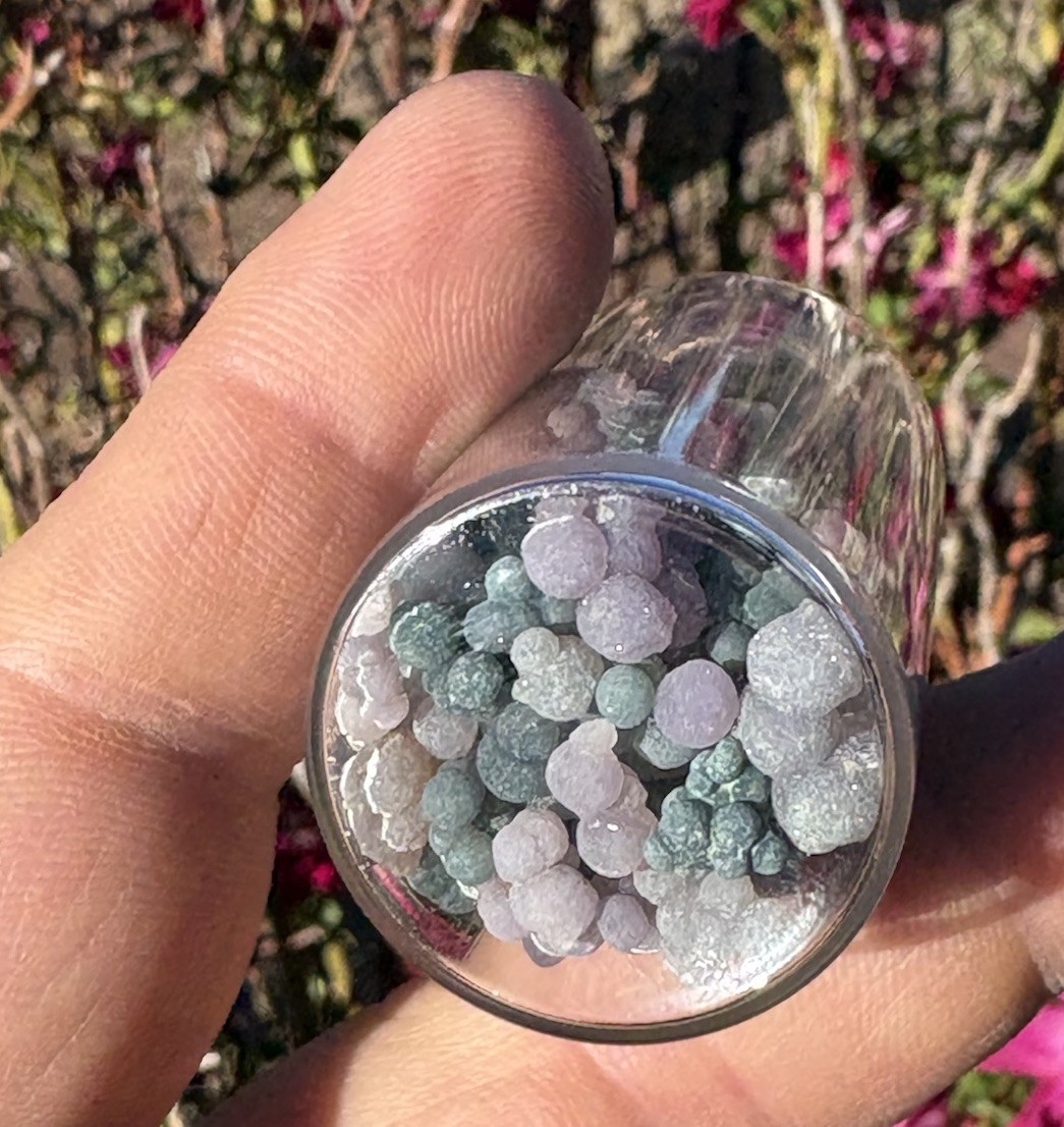 ☘️RR⛏️: Small PCS Grape Agate (38 Grams) In Glass Vile, Indonesia