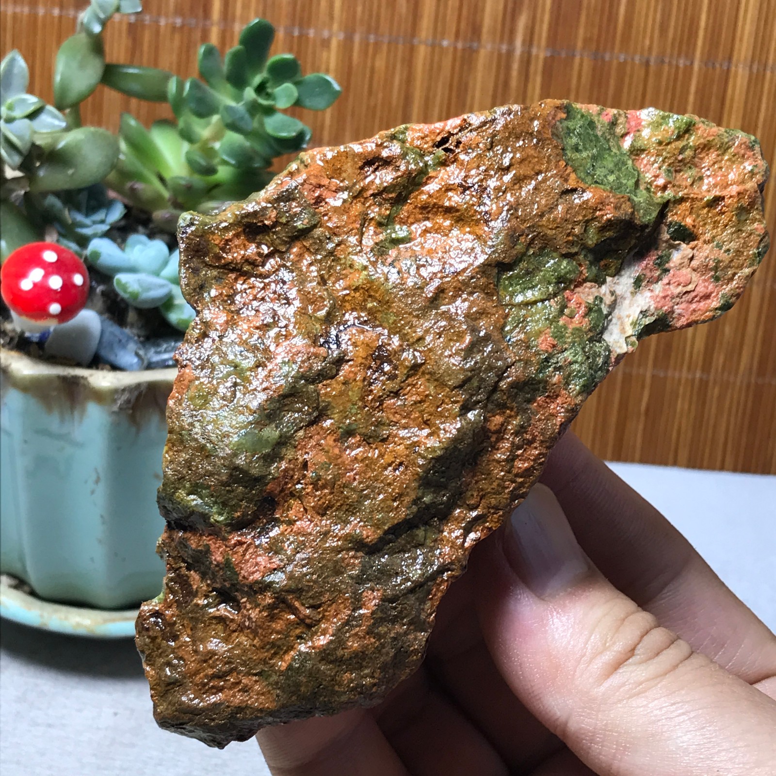 228g Natural Unakite Crystal gemstone Rough Mineral Specimen healing A6354