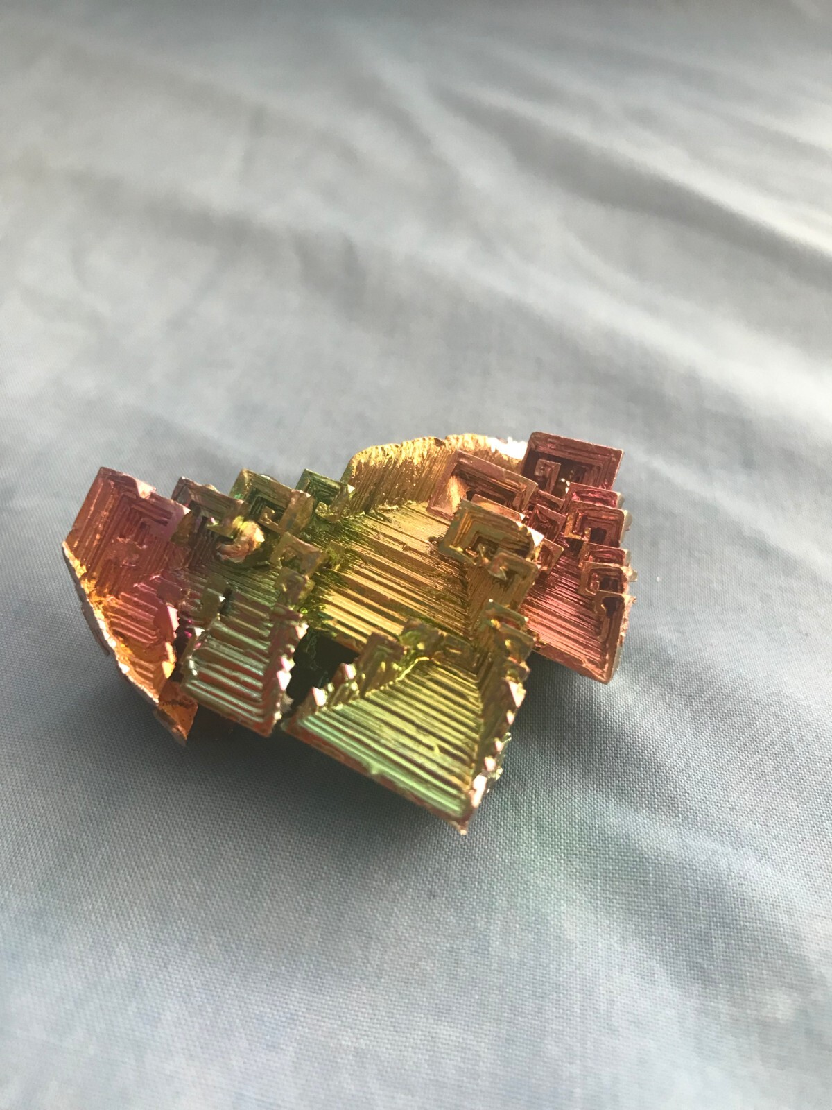 Pretty 2.4 Ounce Large 2” x 1-5/8” x 1” Piece of Rainbow Bismuth Crystals