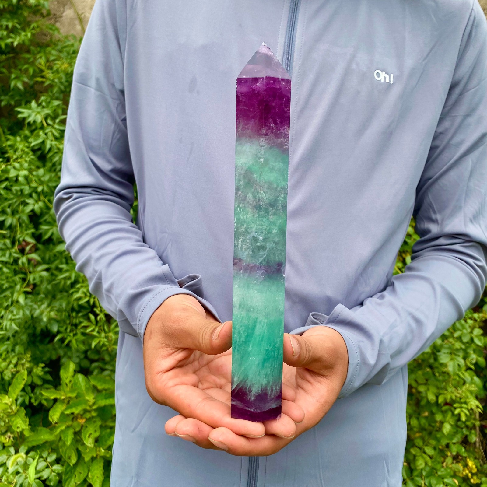 1.9LB Natural unique colored fluorite pillar quartz crystal sample