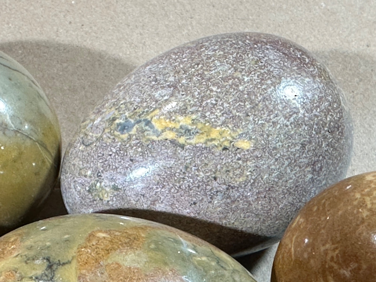 Lot of 10 Multicolored Jasper Polished Gemstone Eggs 2.75” –