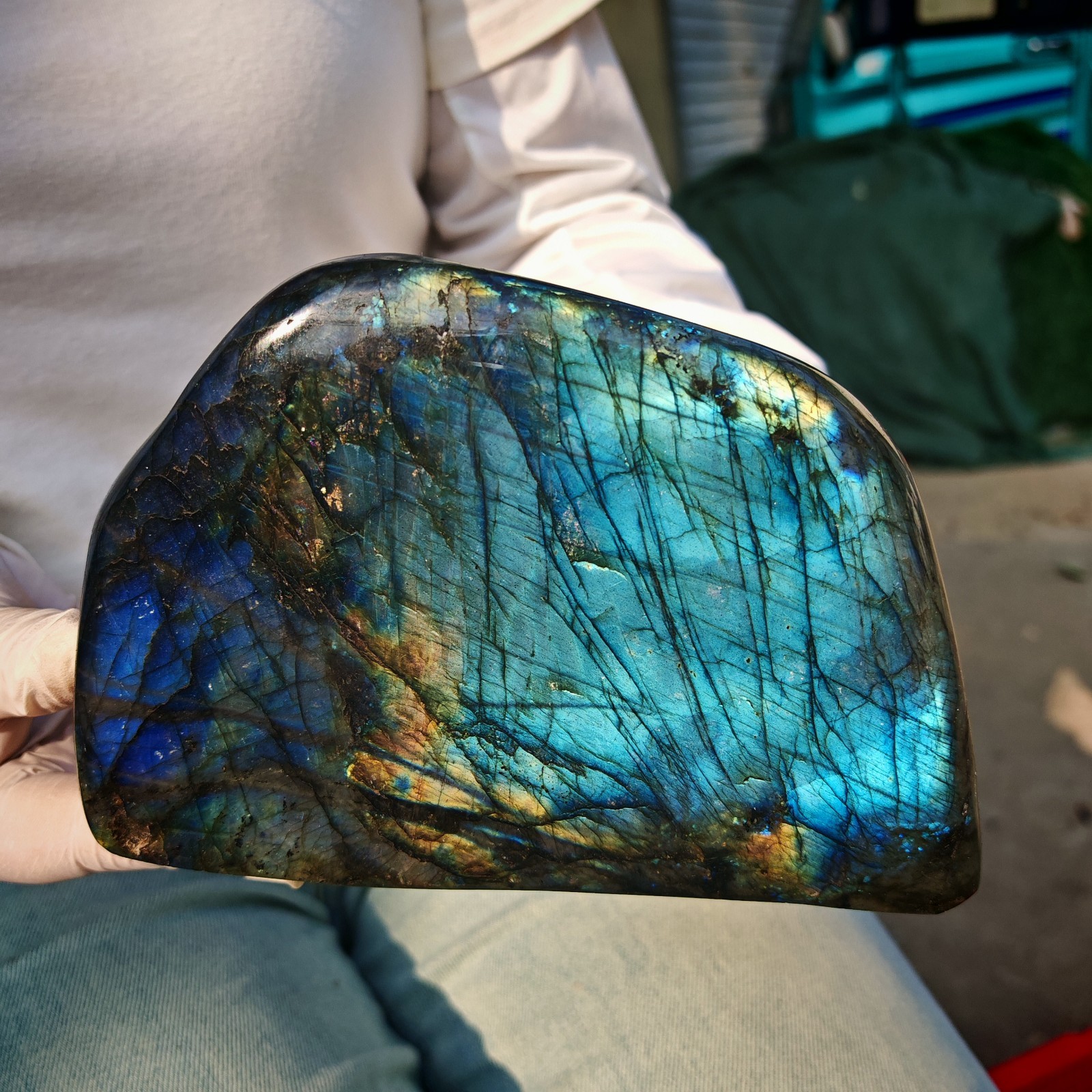 4.73LB Natural crystal Labradorite Mineral Quartz Mineral Reiki healing