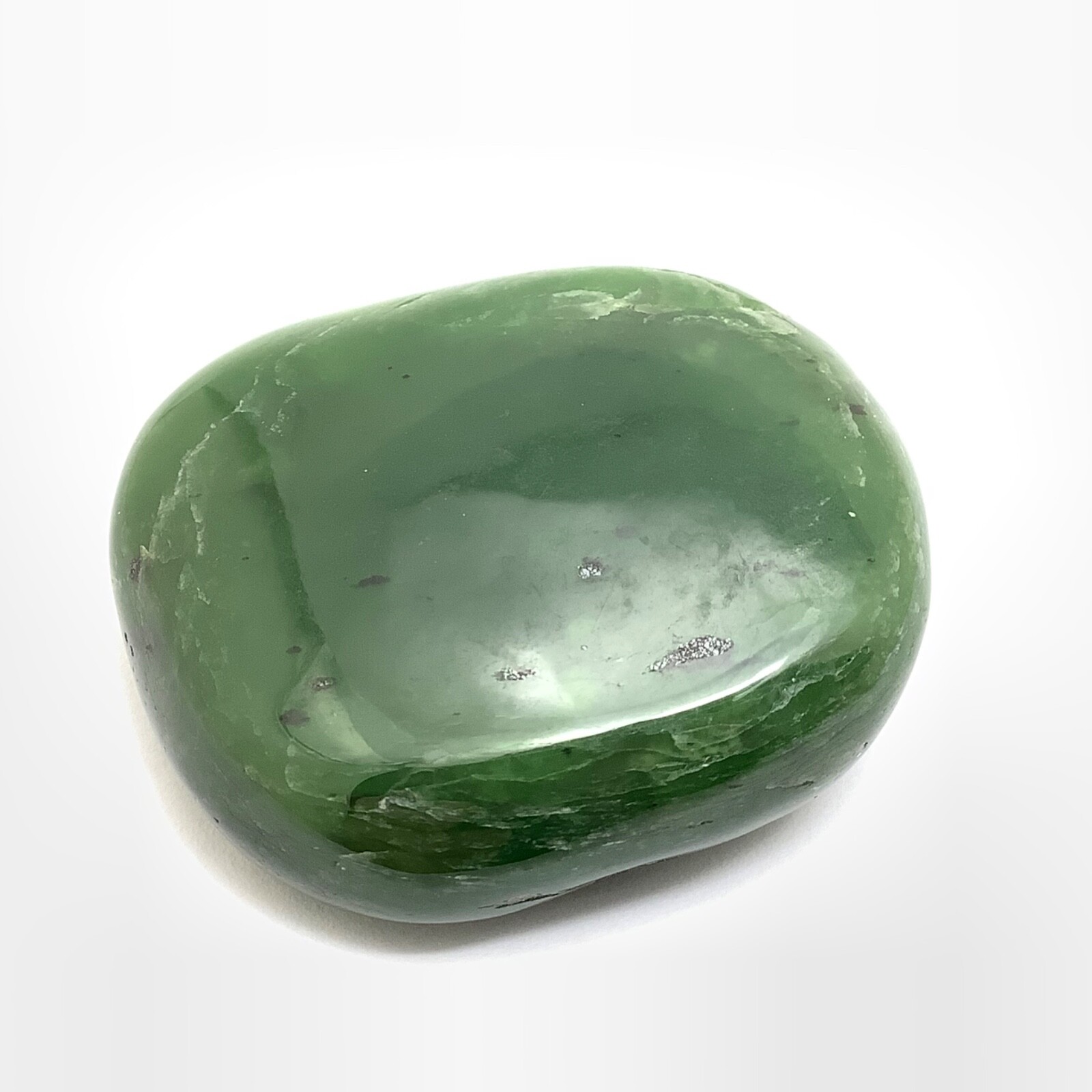 Siberian Jade Pebble Primo Green Polish Nephrite Jade Stone Specimen Siberia 35g