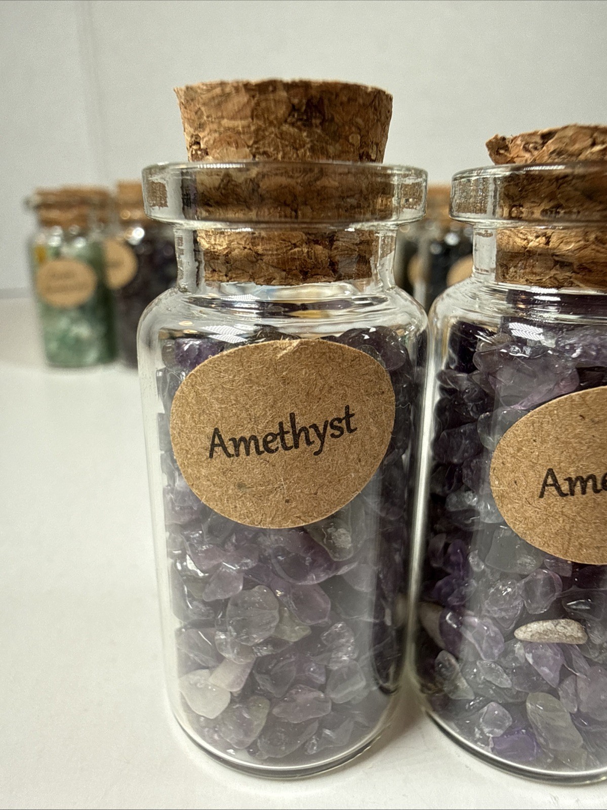 Amethyst Chips In A Bottle – Purple Stone – Great For Crafts, Decor, Health
