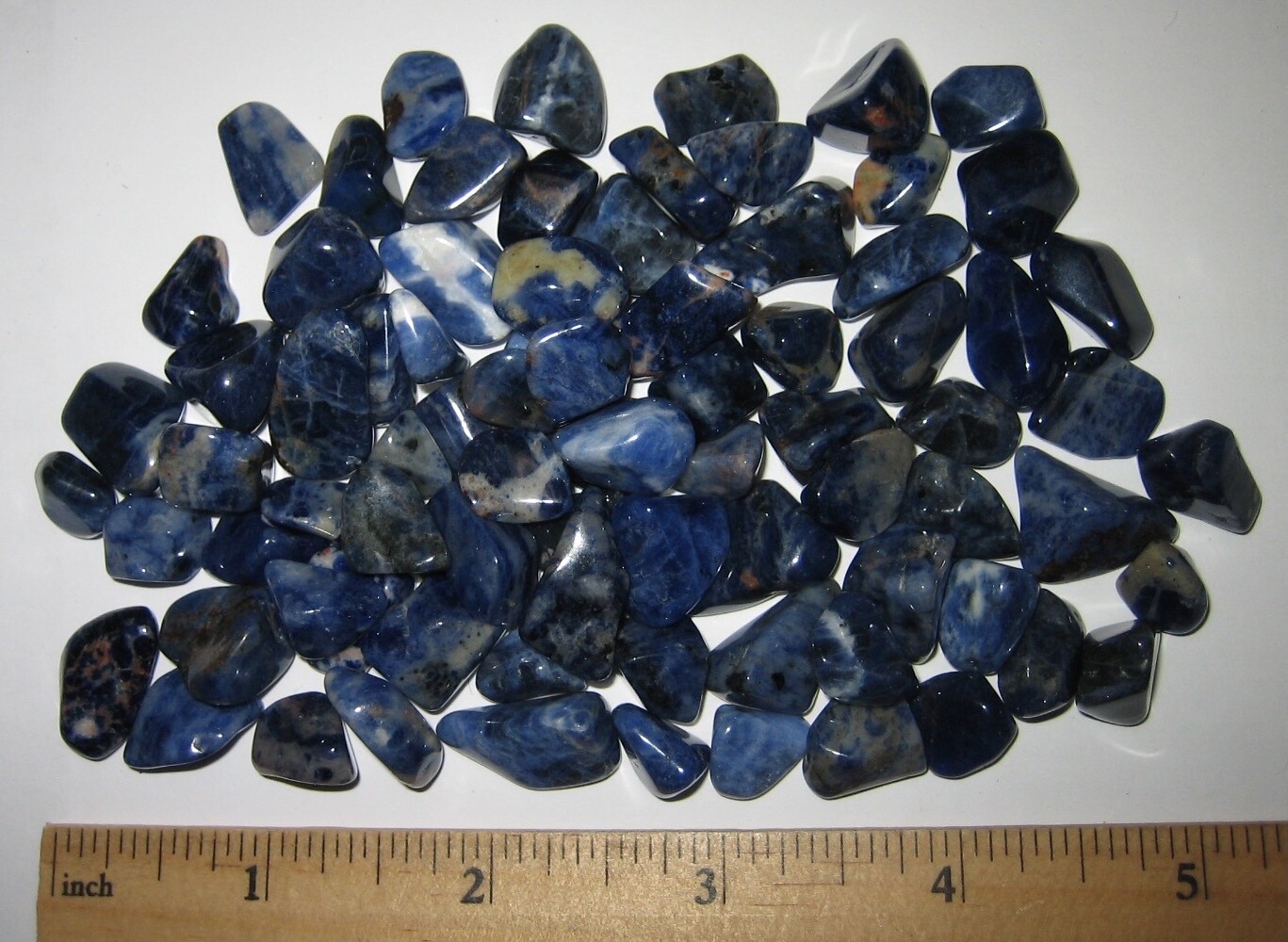 80 TUMBLED POLISHED NATURAL 0.2″- 0.7″ SODALITE STONE MINERALS ~ 118.3grams *2
