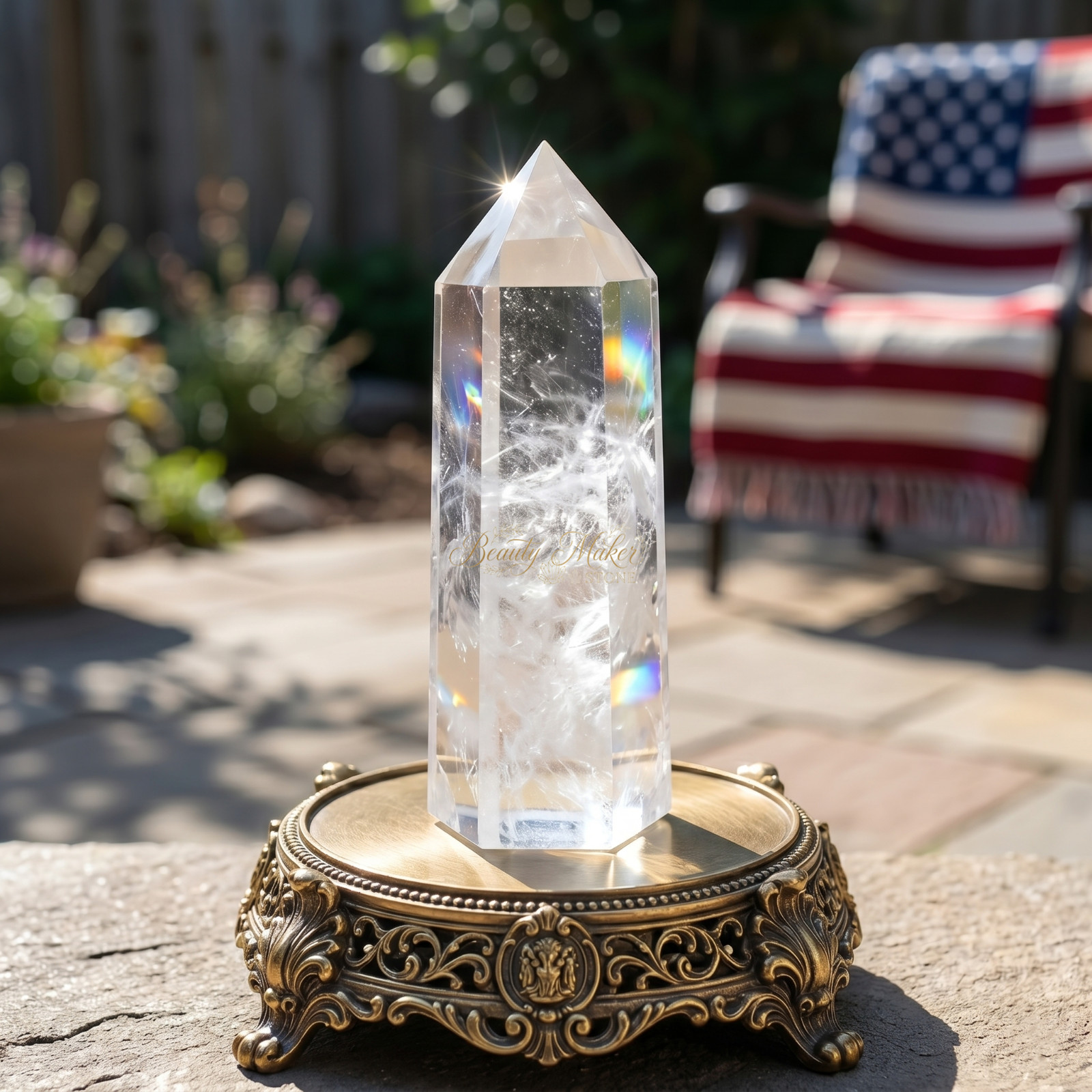 Natural Clear Quartz Obelisk Wand Crystal Point Guardian Stone Meditation 3″