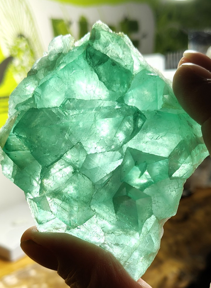 GREEN FLUORITE OCTAHEDRONS CLUSTER TOP CLASS Riemvasmaak South Africa