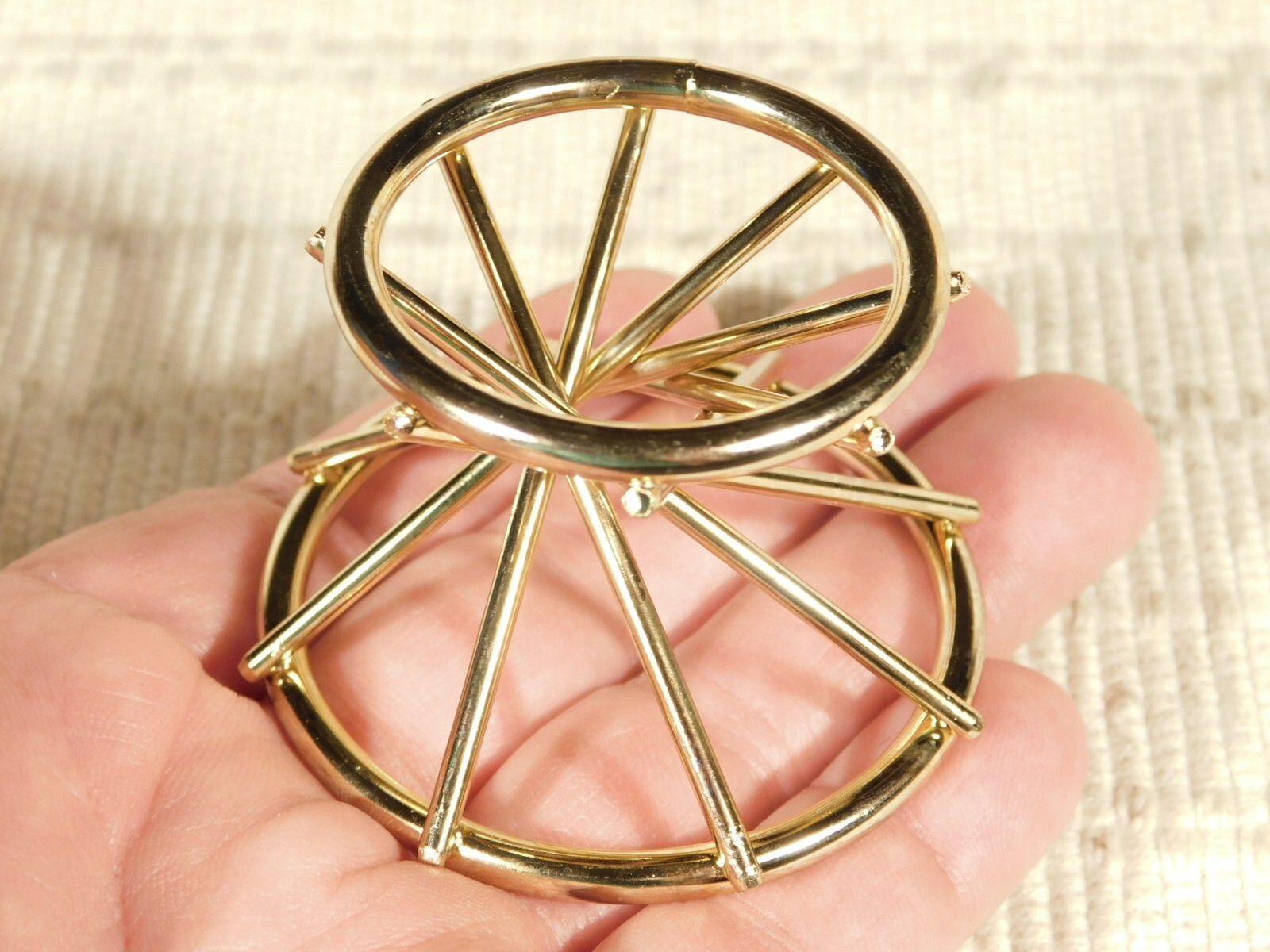 Sphere Display Stand Gold Color with Swirl Design