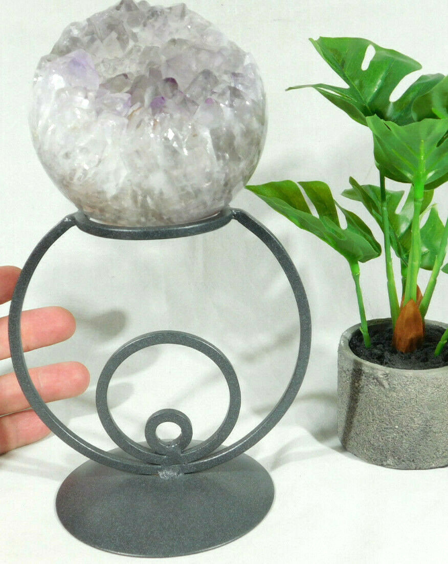 Sphere Display Stand Metal Modern Design Medium Size Dark Silver