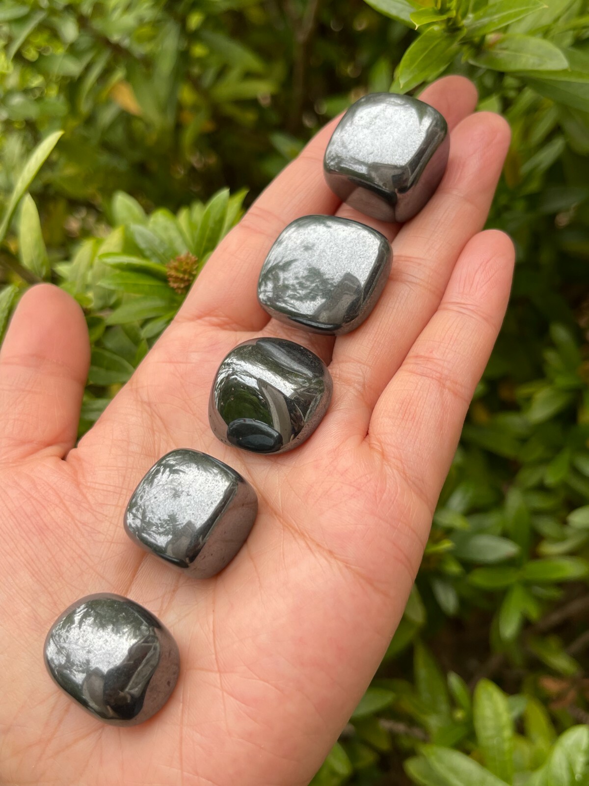 Grade A++ Hematite Tumbled Stones, 0.75″-1.25″ Tumbled Hematite, Wholesale Bulk