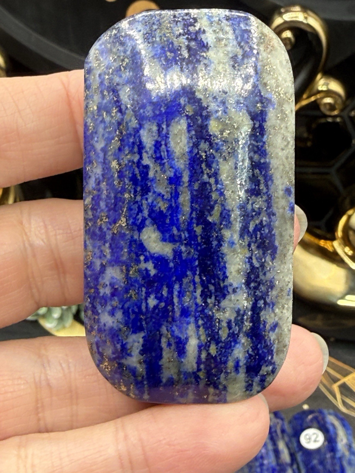 Natural Lapis Lazuli Palmstones Square shape awesome colors Free shipping!