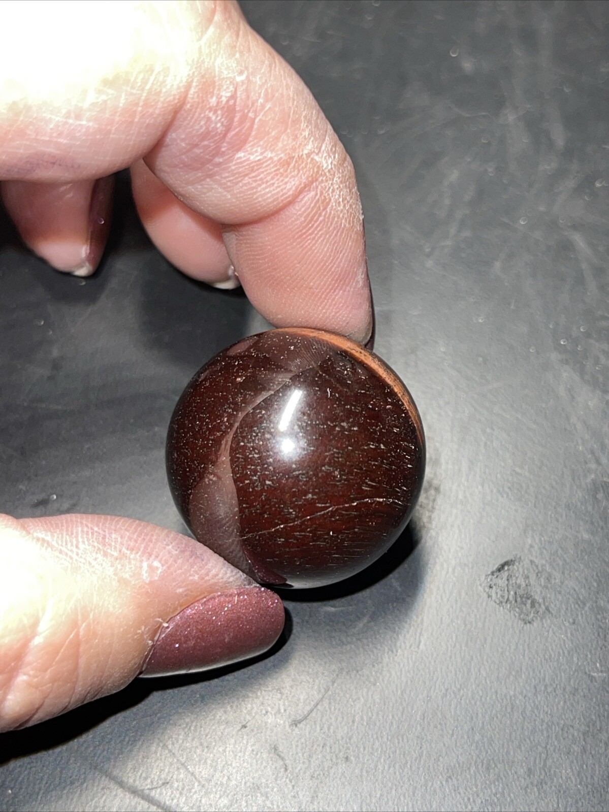Red Tiger’s Eye Crystal Sphere Orb Ball Marble 27.1mm