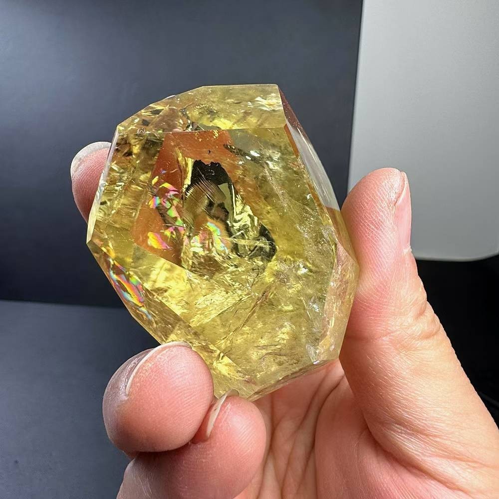 184g Natural Citrine Quartz Carved Freeform Crystal Reiki Healing Decor