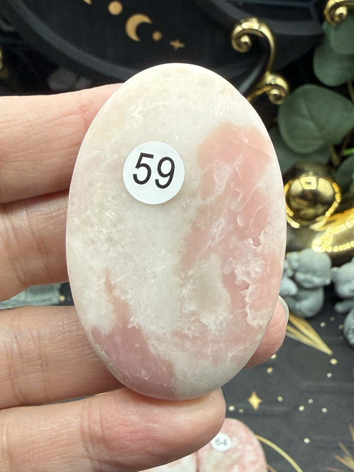 Natural Pink Opal Smooth raw finish Palmstones pocket stone Free shipping